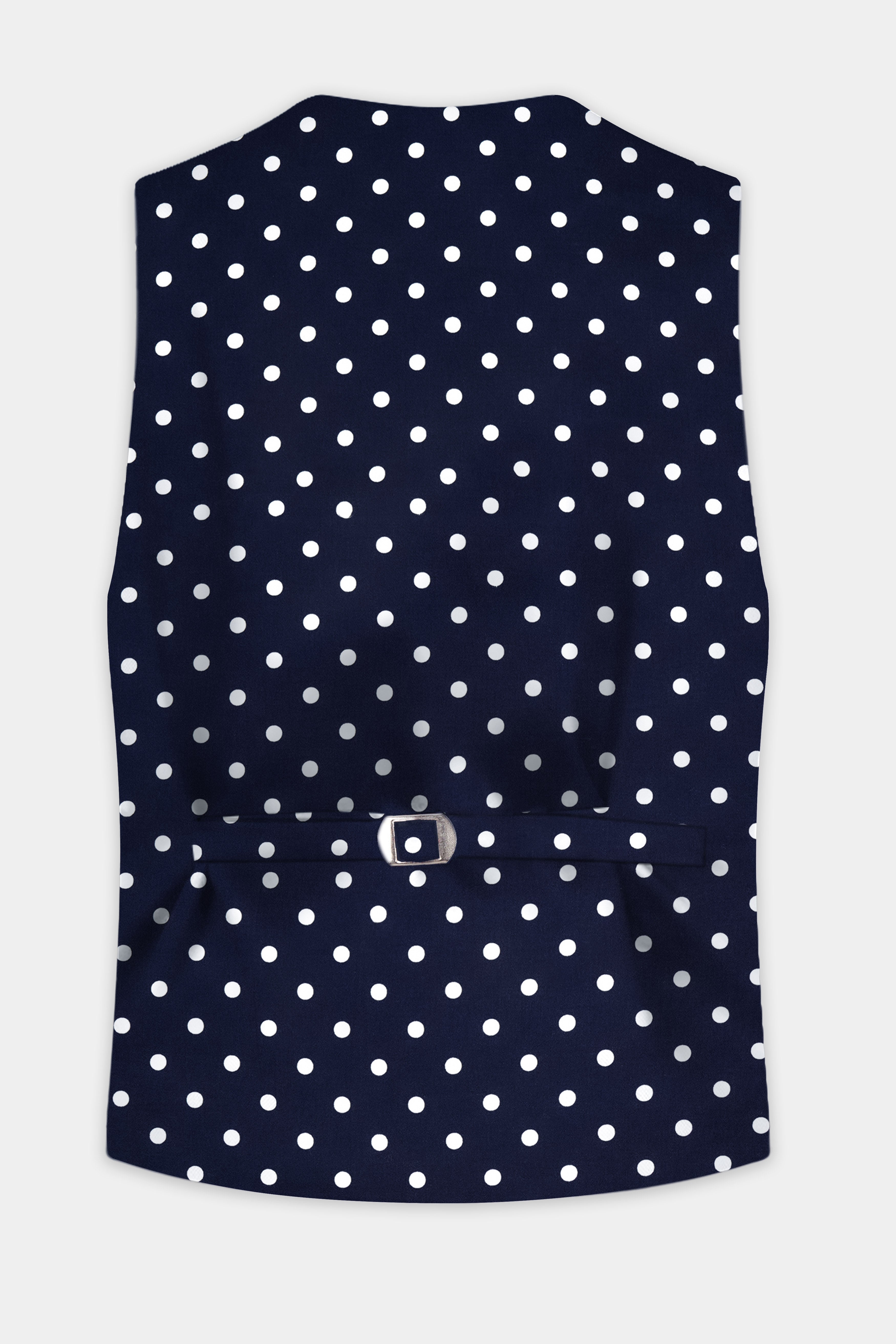 Nile Blue Polka Dotted Premium Cotton Waistcoat