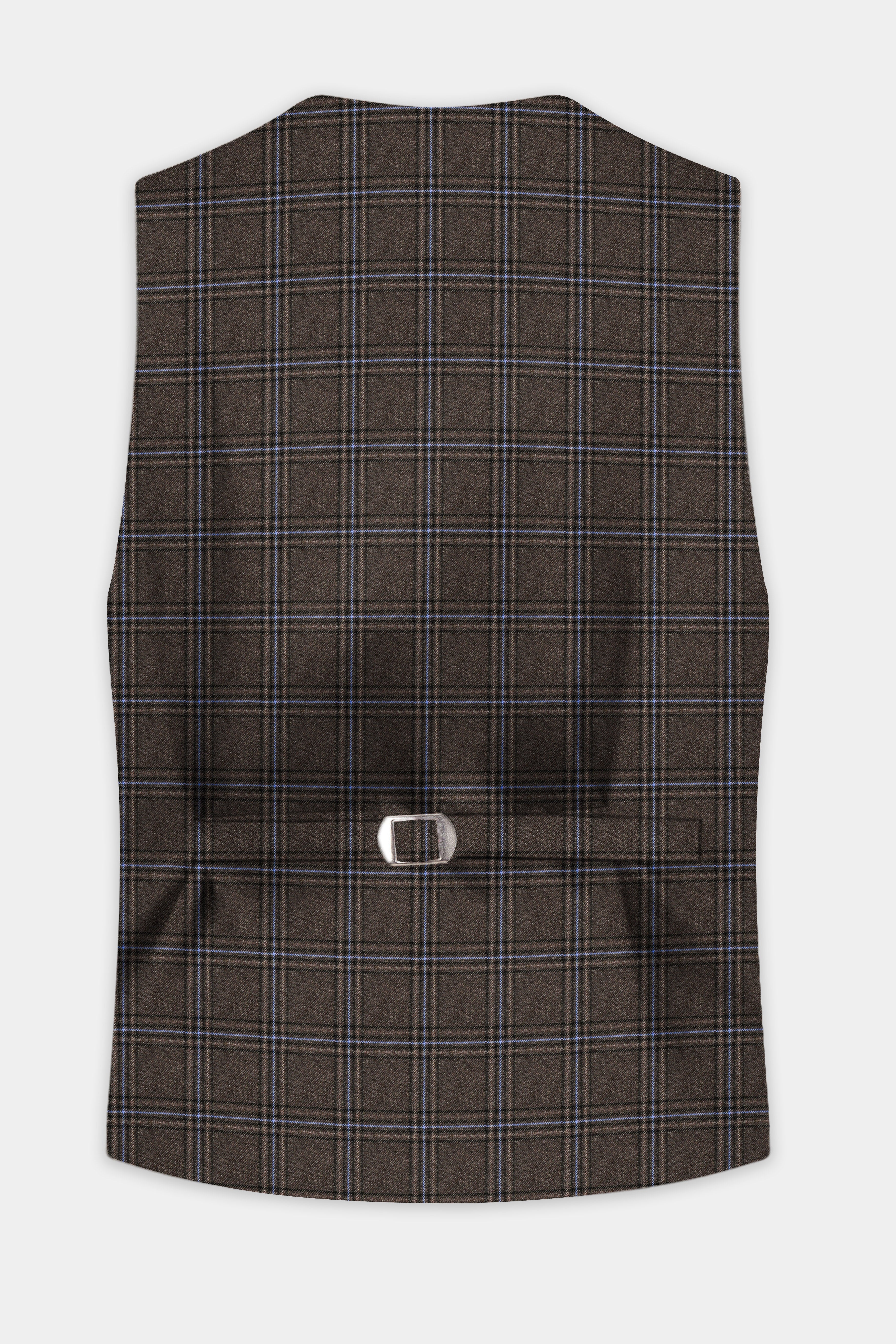 Tweed Crest-Bistre Brown Plaid Waistcoat