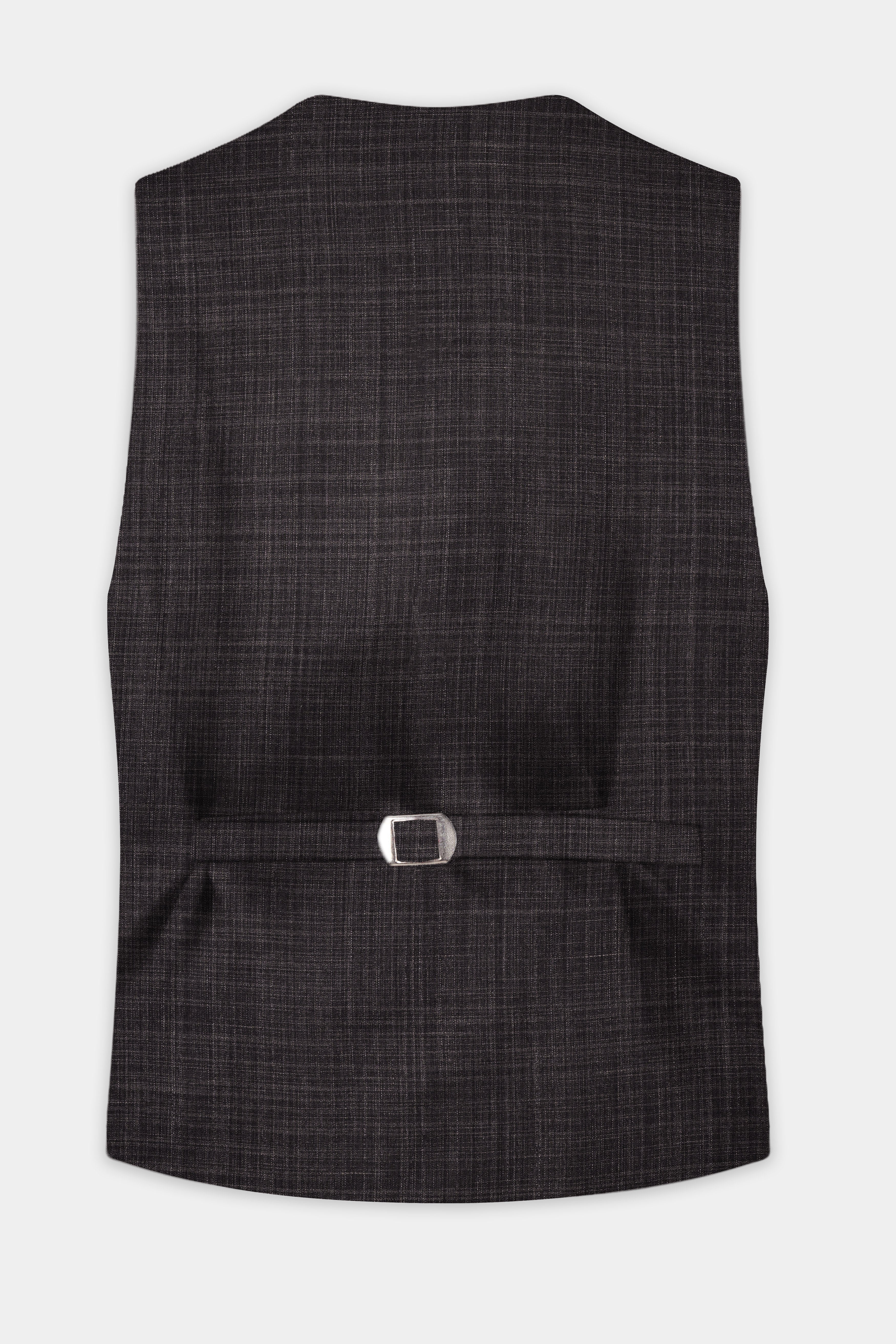 CaféNoir-Piano Brown Textured Wool Rich Waistcoat