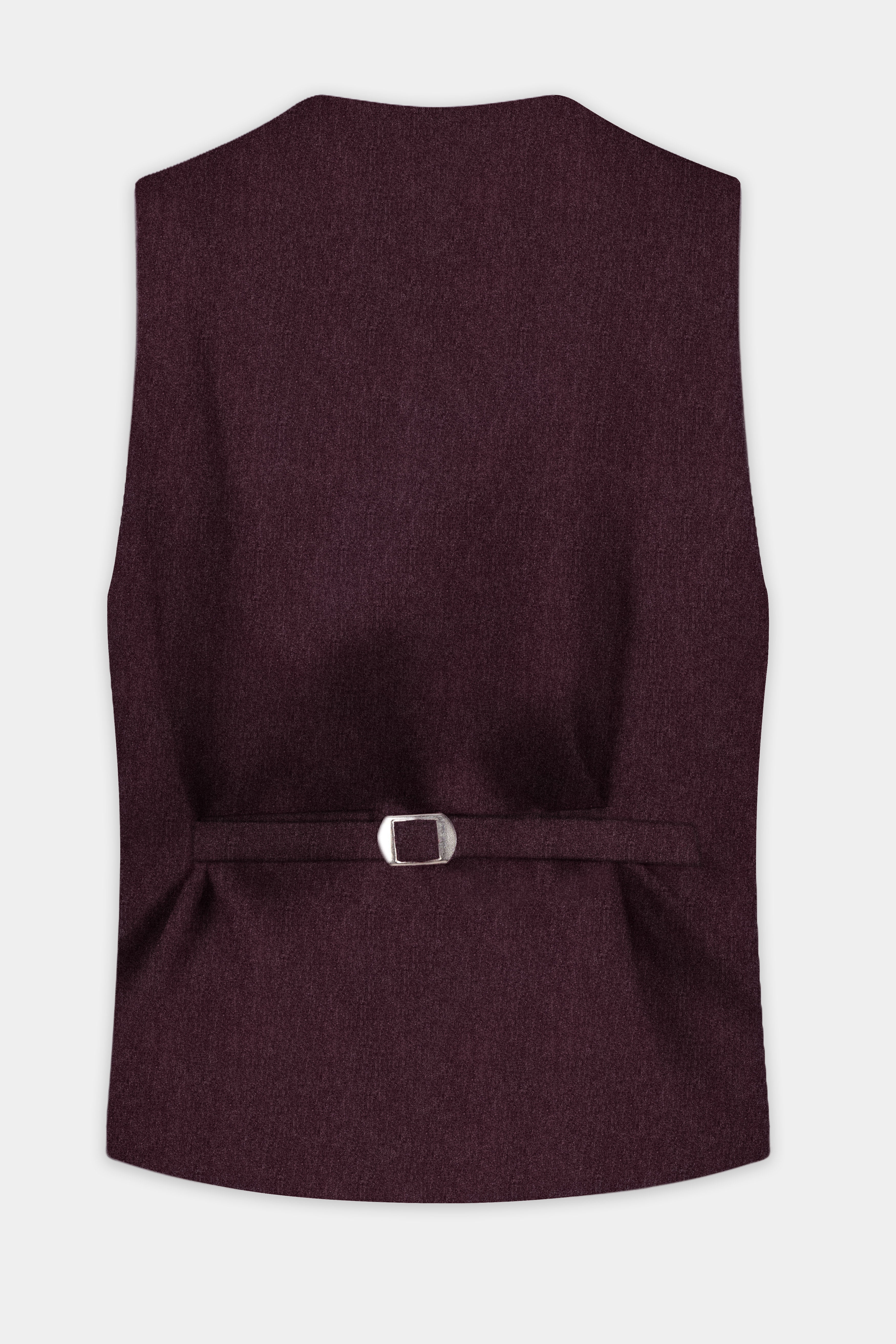 Crimson Dusk-Eclipse Maroon Textured Tweed Waistcoat