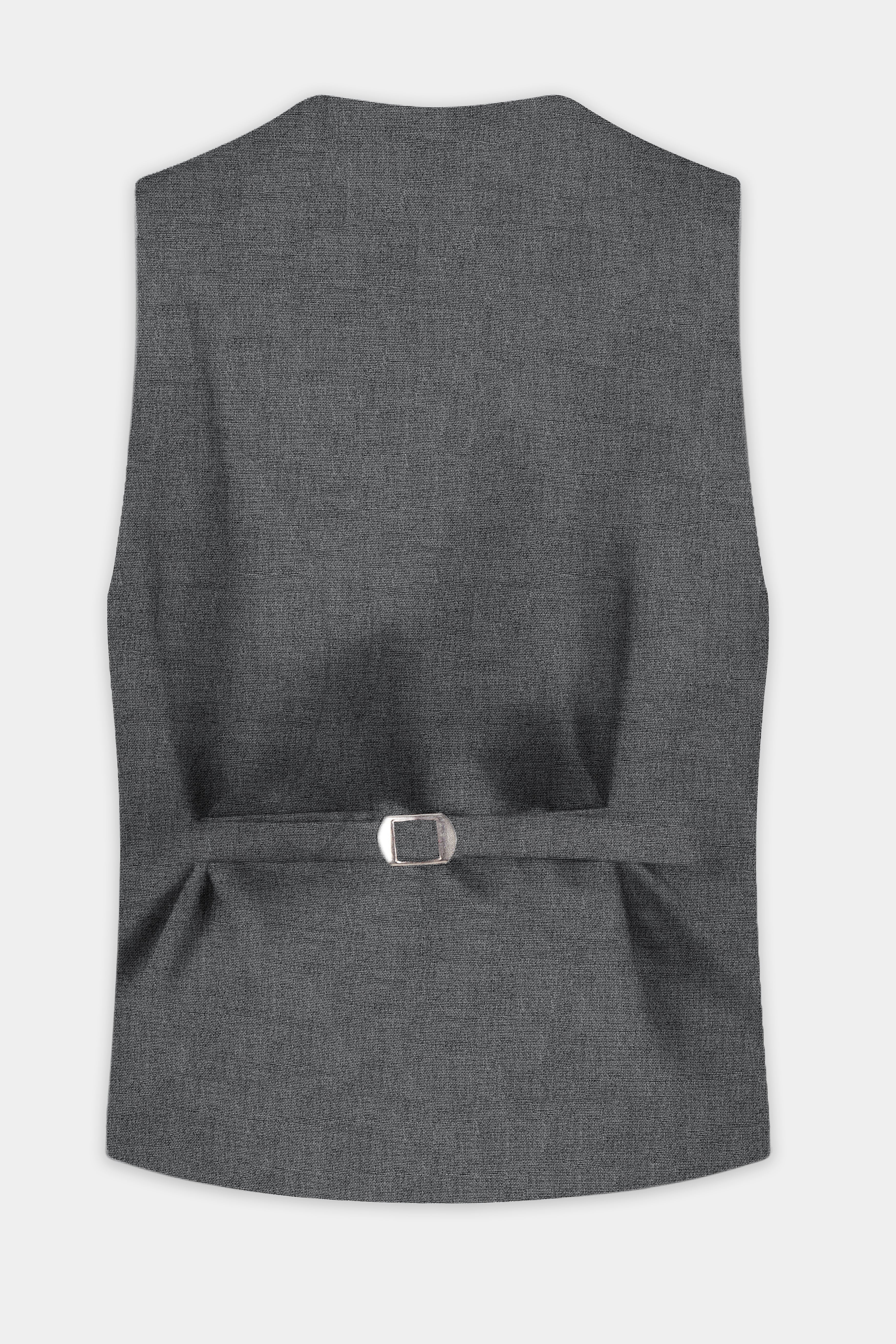 Obsidian-Vampire Gray Textured Wool Rich Waistcoat