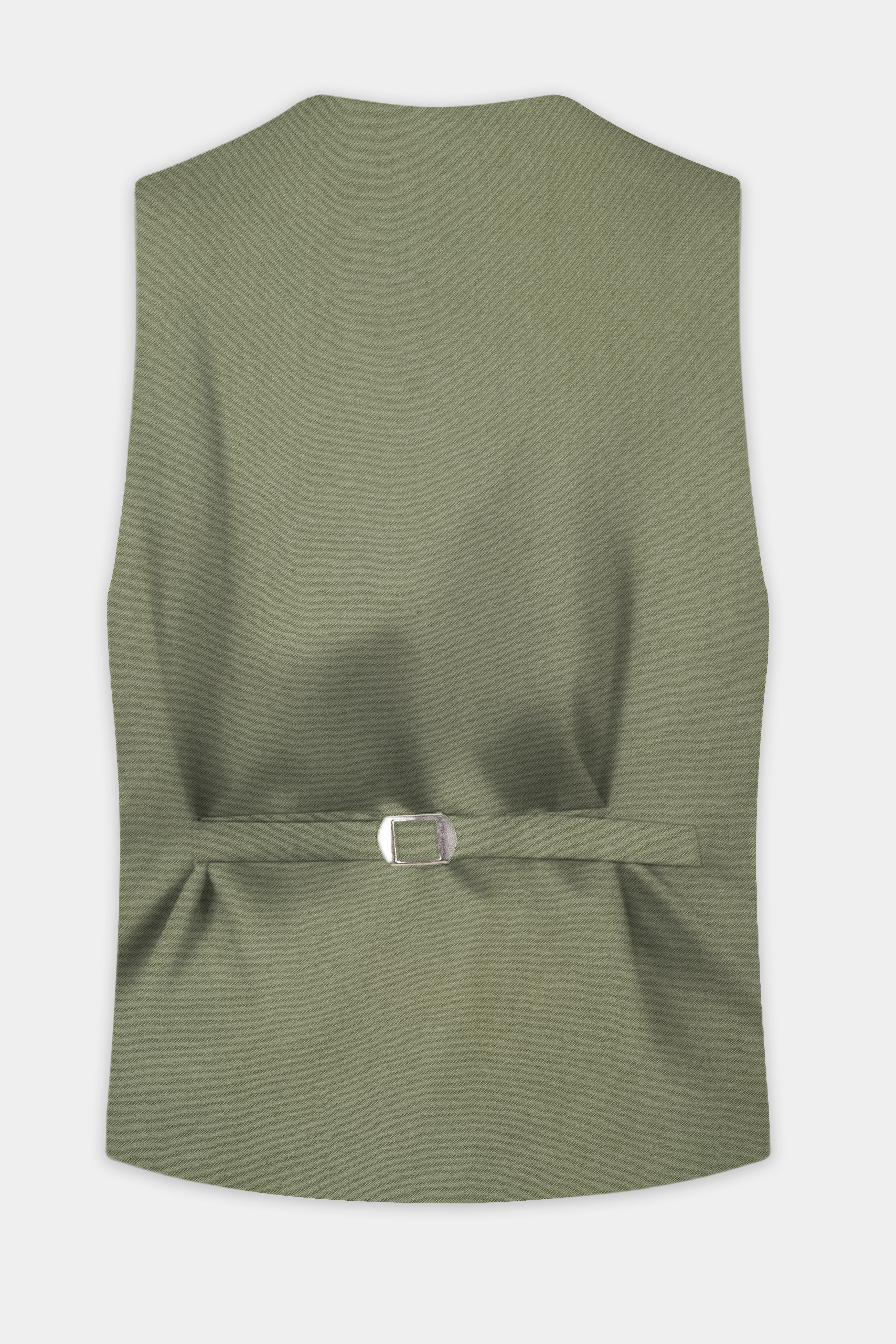 Georgette-Limed Ash Green Solid Cotton Waistcoat