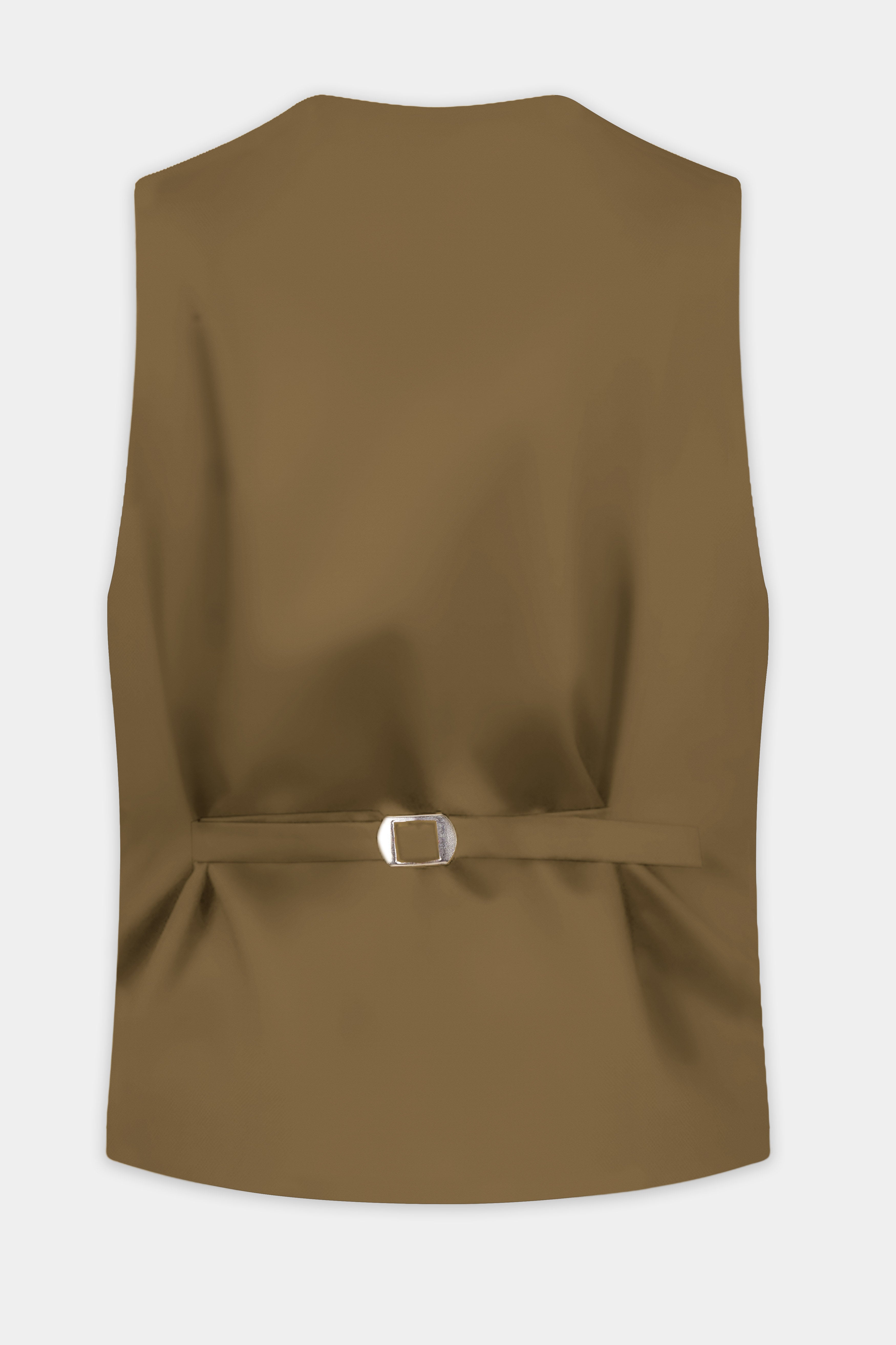 Walnut Luxe-Arrowtown Brown Solid Cotton Waistcoat