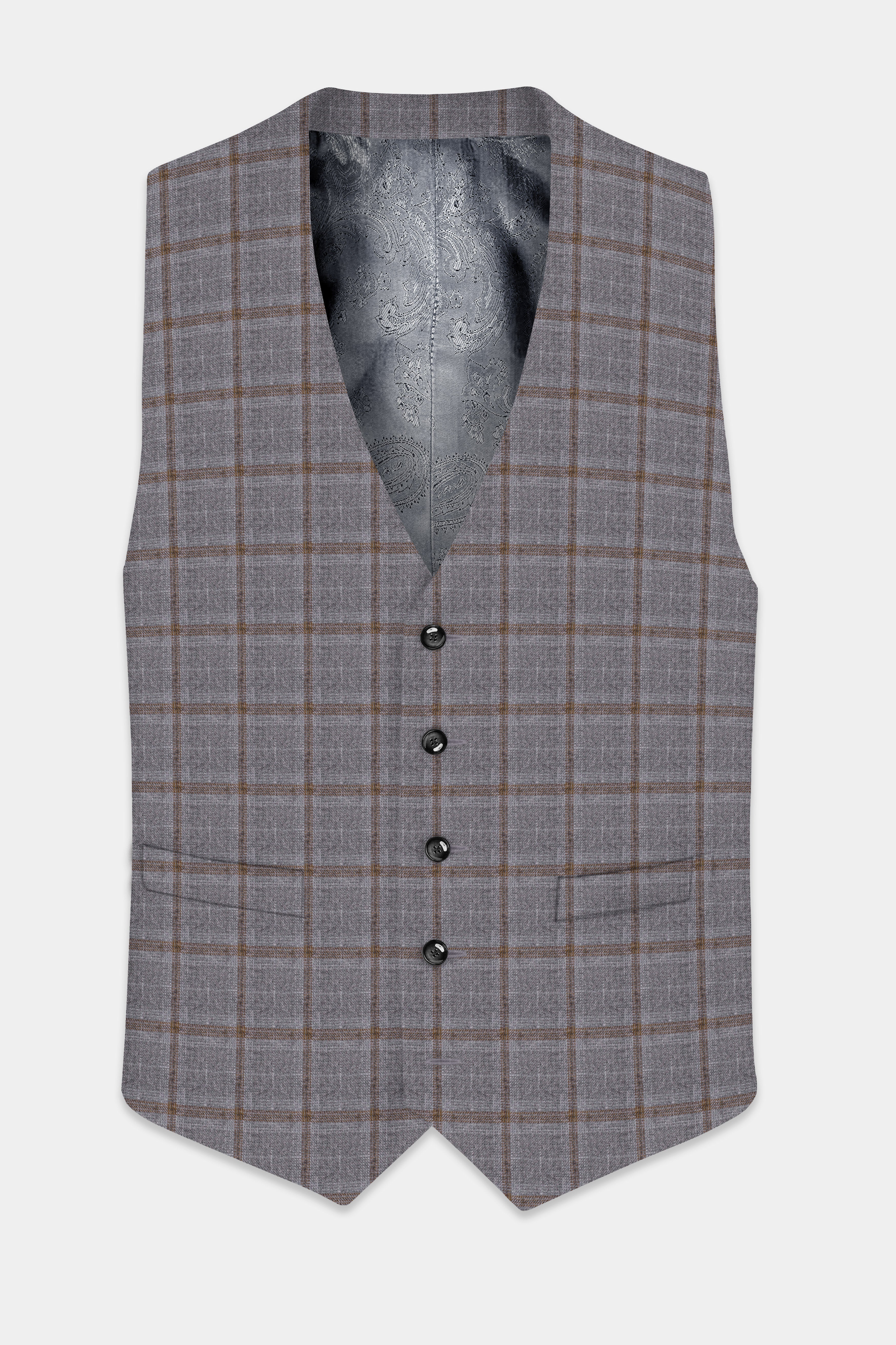 Flintstone-Gray windows Tweed Waistcoat