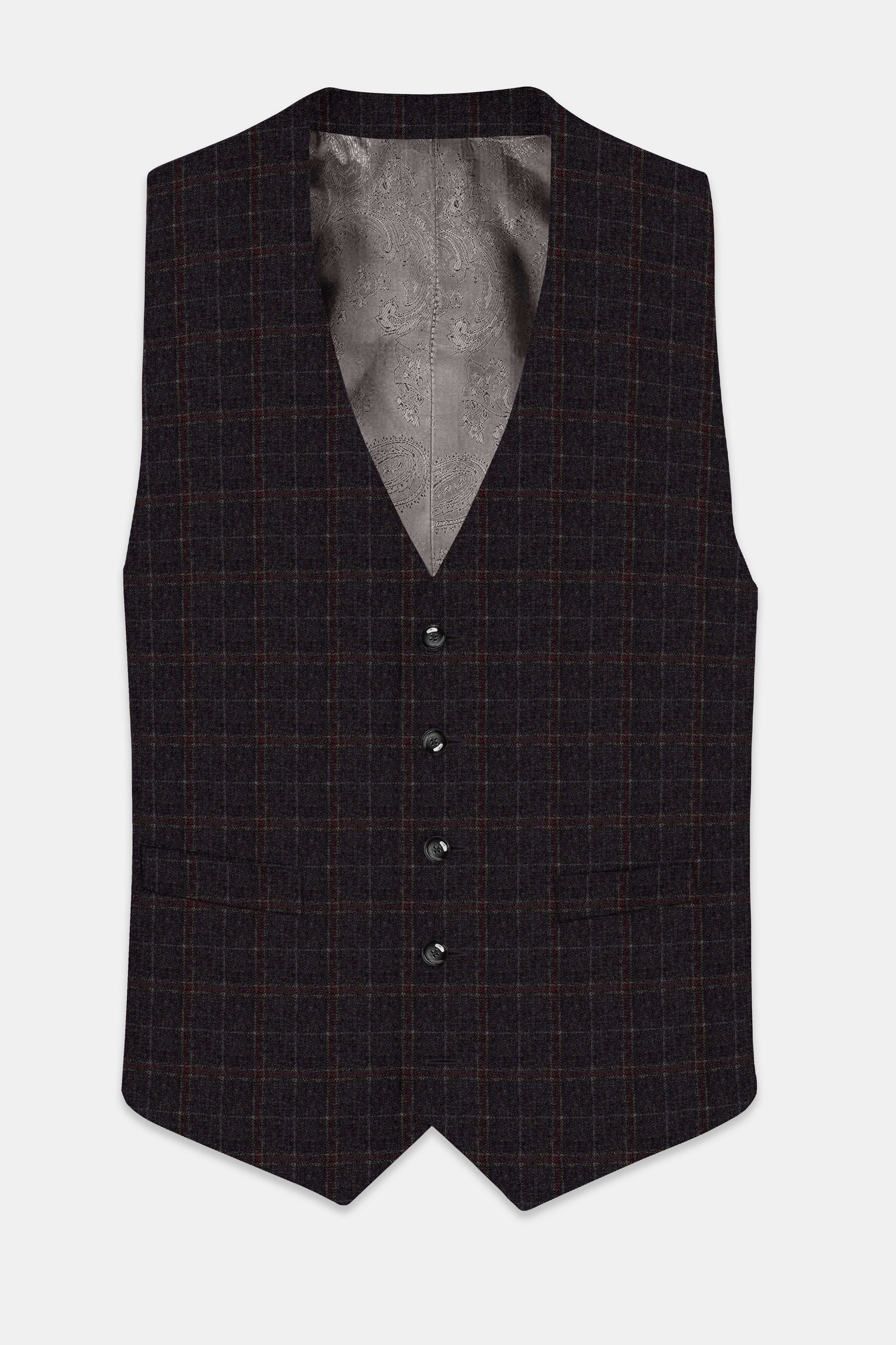 Apollo-Zeus Brown Plaid Tweed Waistcoat