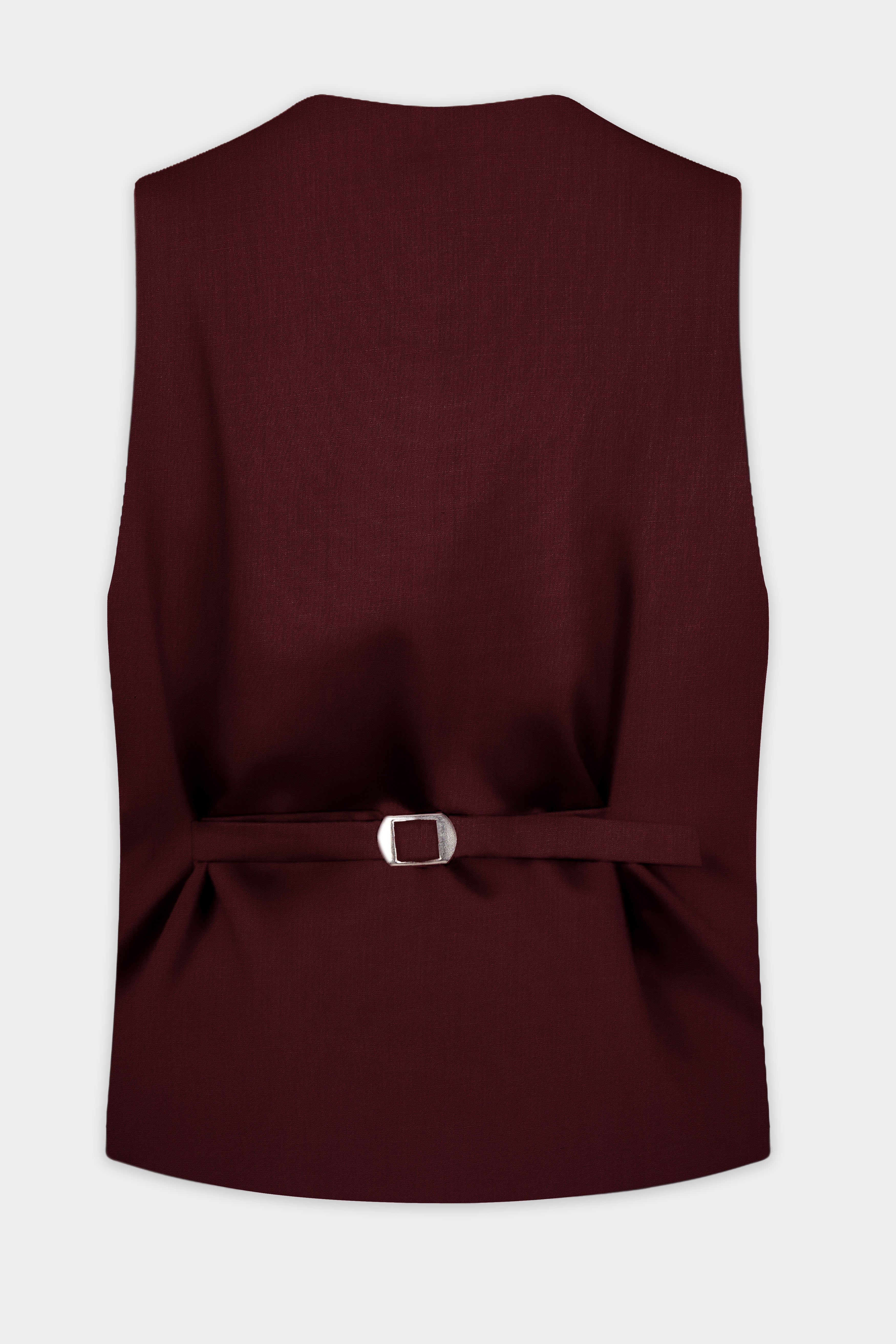 SepiaElite-Tamarind Brown Solid Wool Rich Slight Stretch Waistcoat