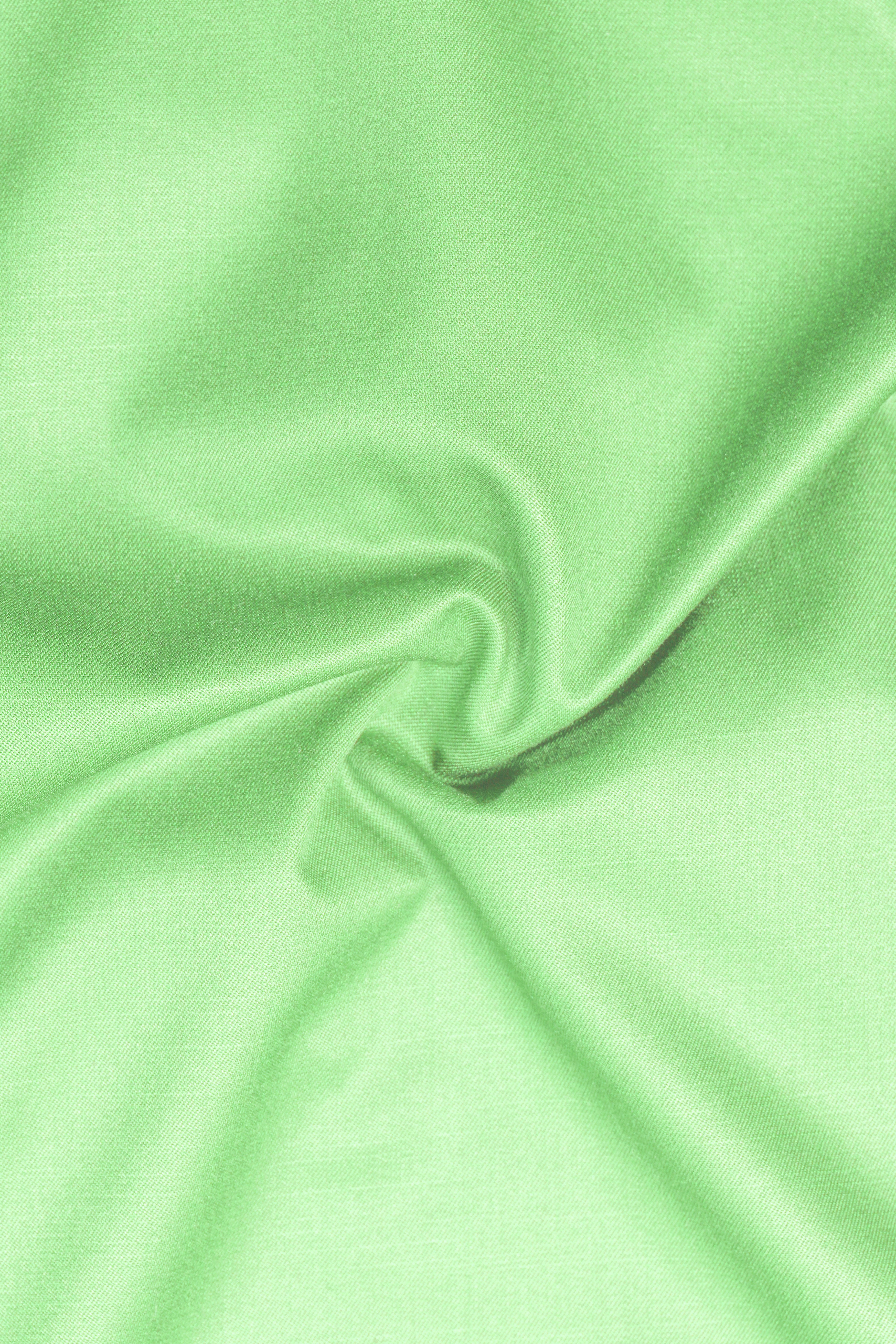 Emerald-Mint Green Solid Wool Rich Slight Stretch Waistcoat