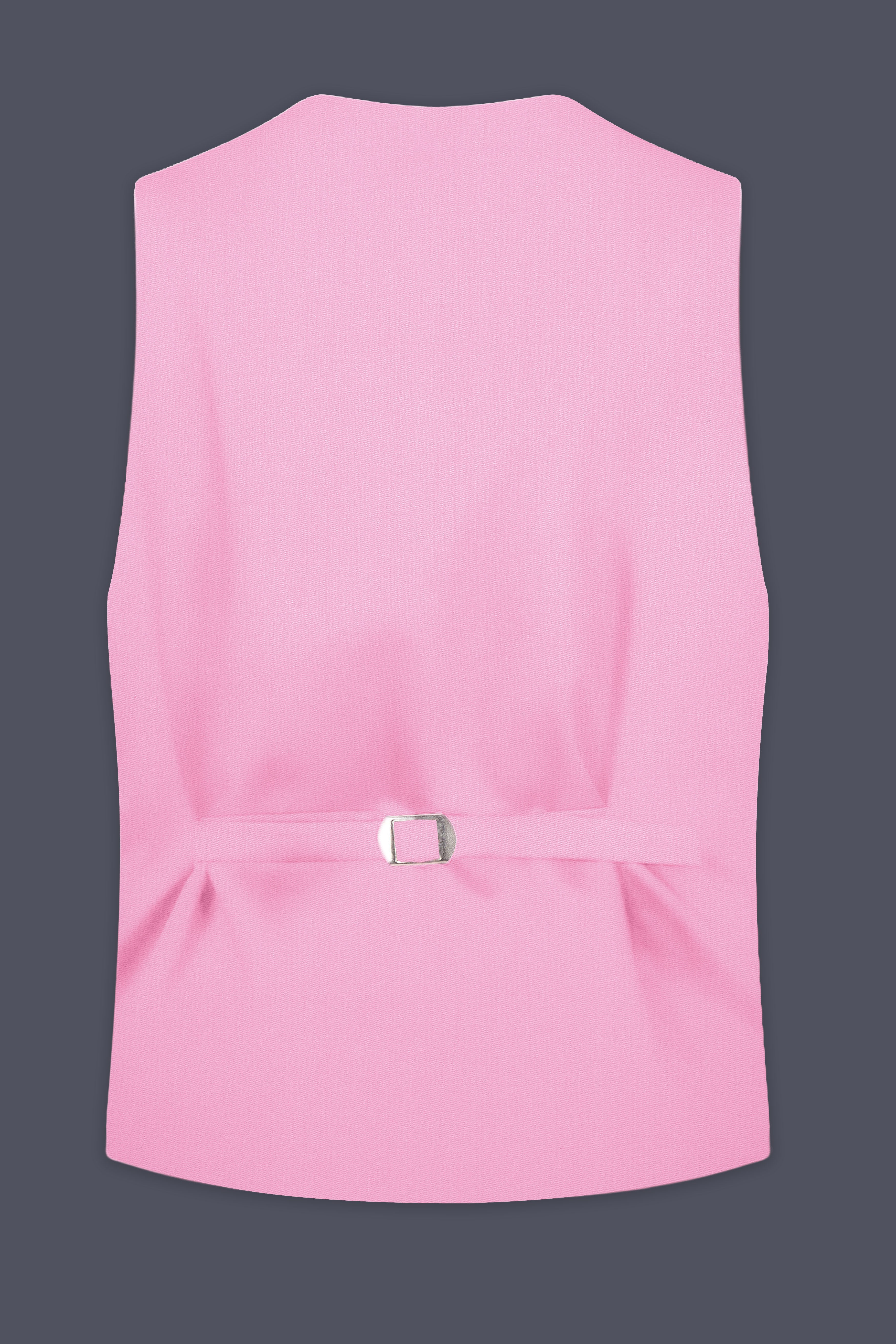 Rosé Reverie-Pestel Pink Solid Wool Rich Slight Stretch Waistcoat