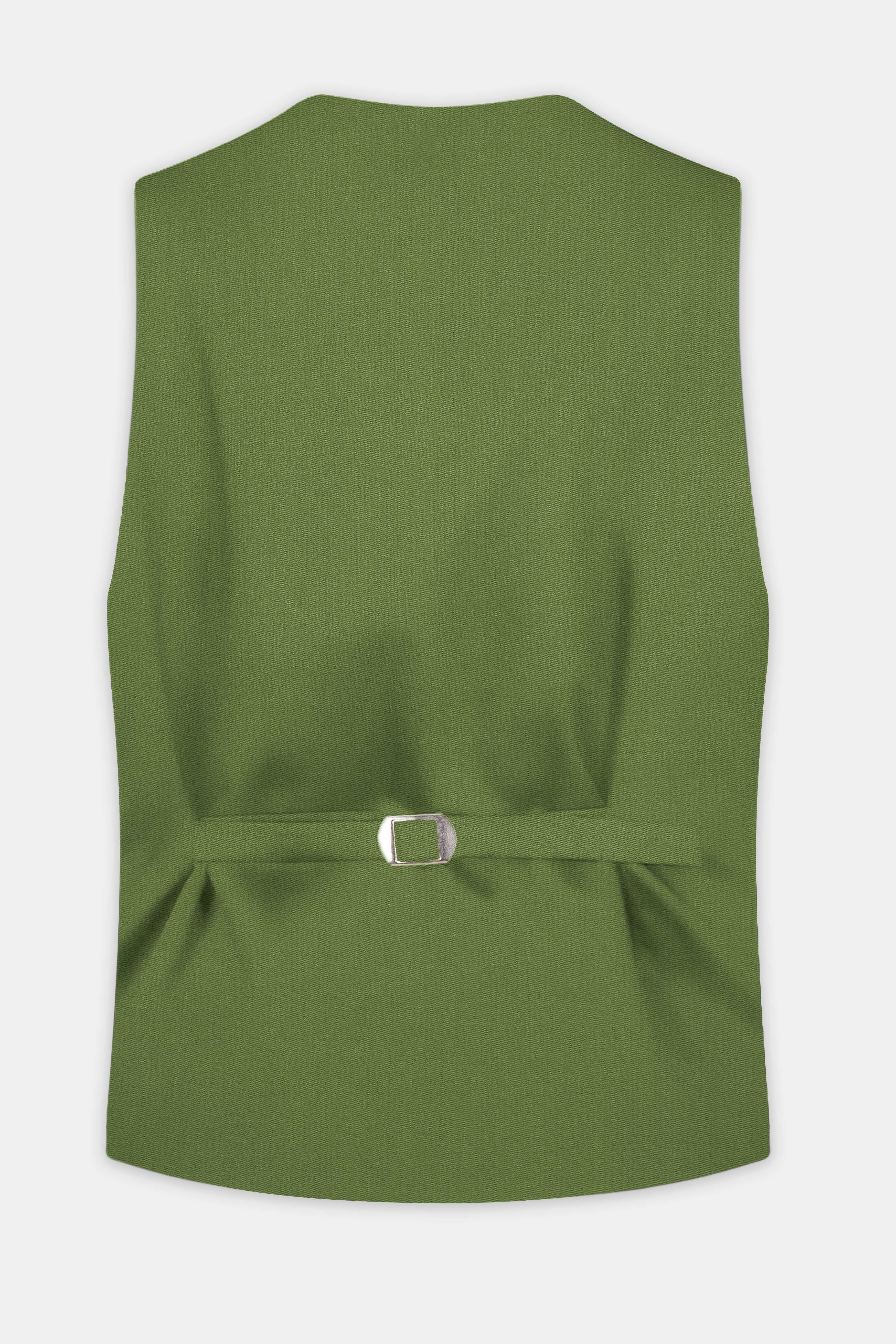 Sage Regal-Dingley Green Solid Wool Rich Slight Stretch Waistcoat