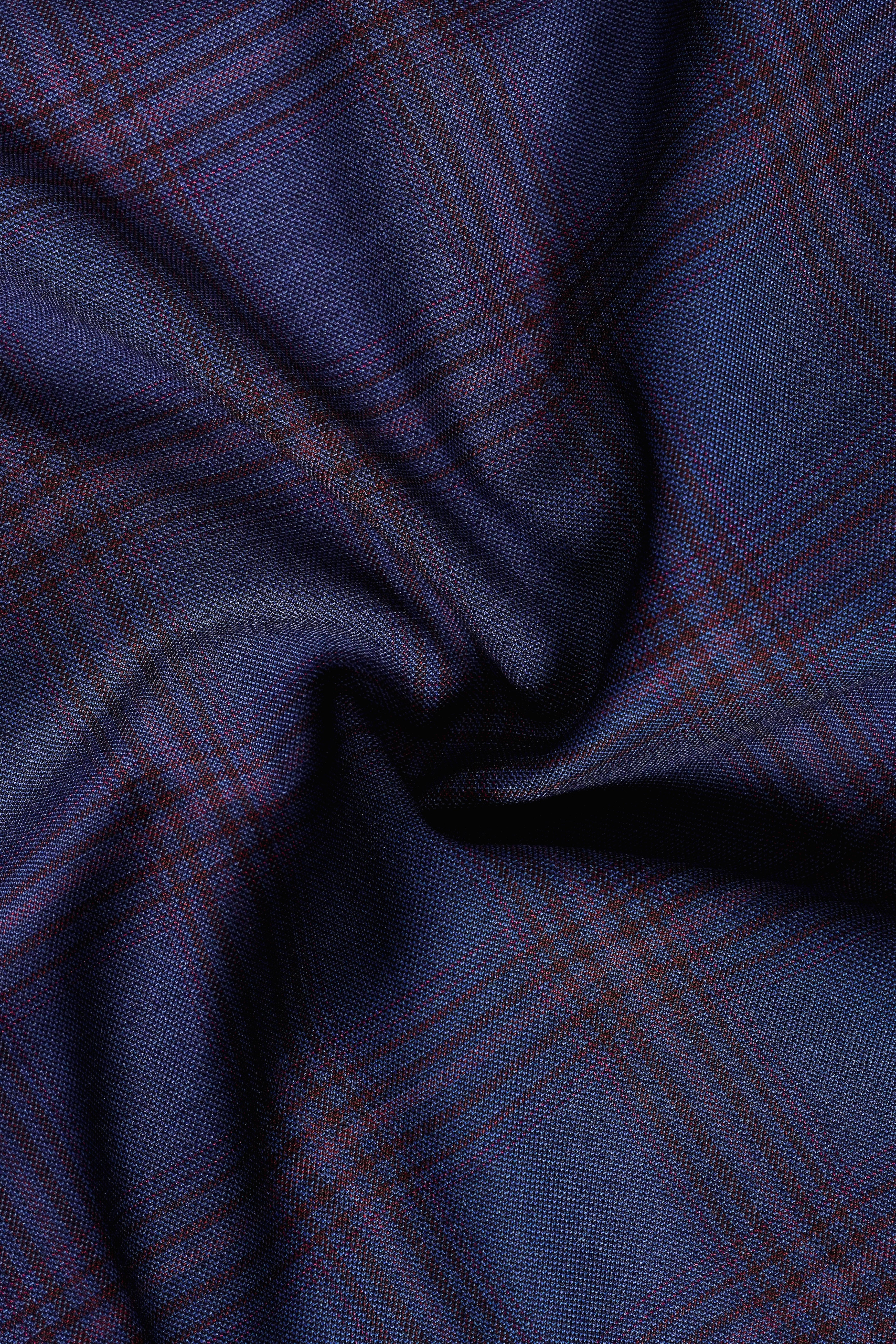 Ocean Crest-Martinique Blue Plaid Wool Rich Waistcoat
