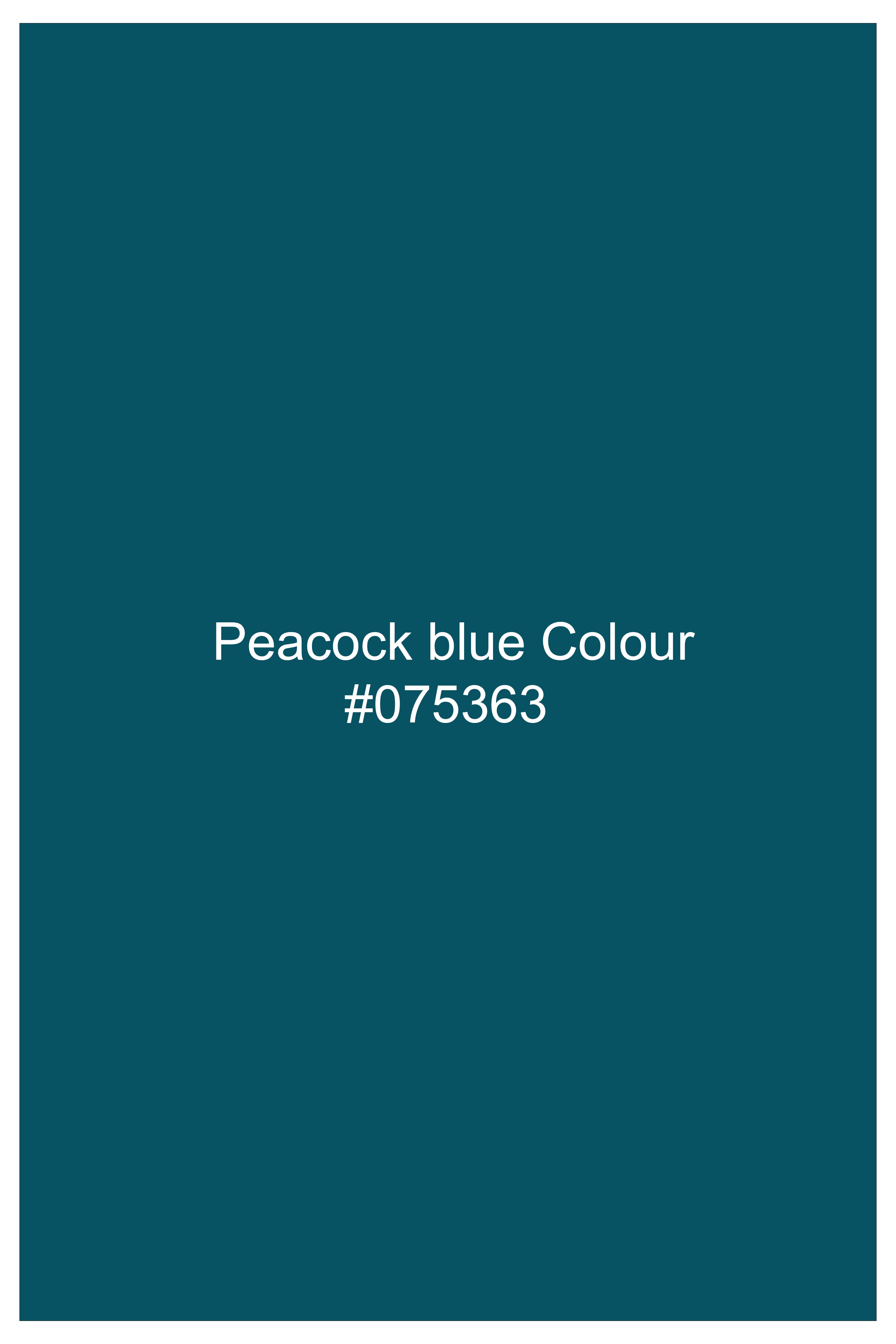 Sapphire-Peacock Blue Solid Wool Rich Waistcoat