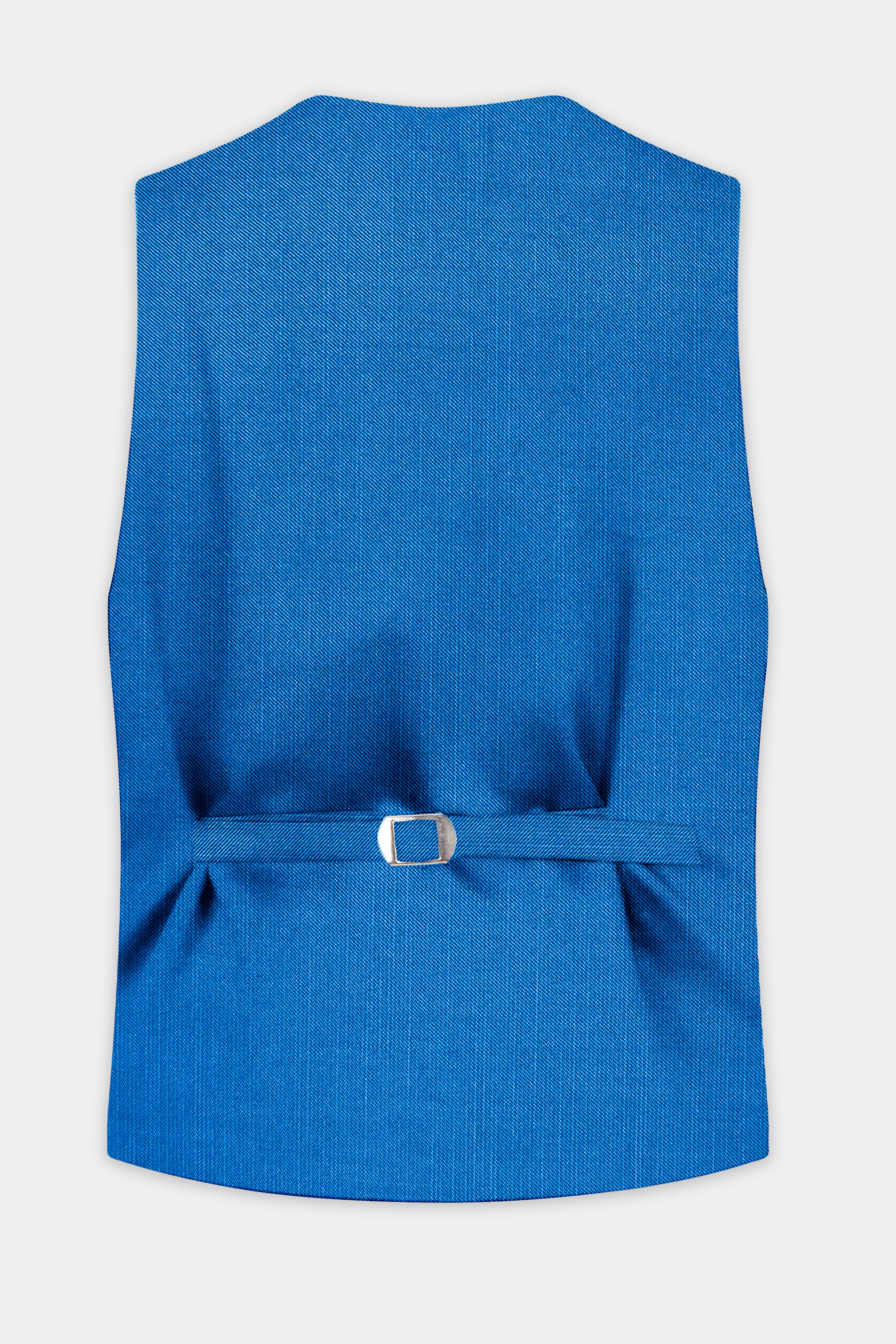 Azure-Venice Blue Solid Wool Rich Waistcoat