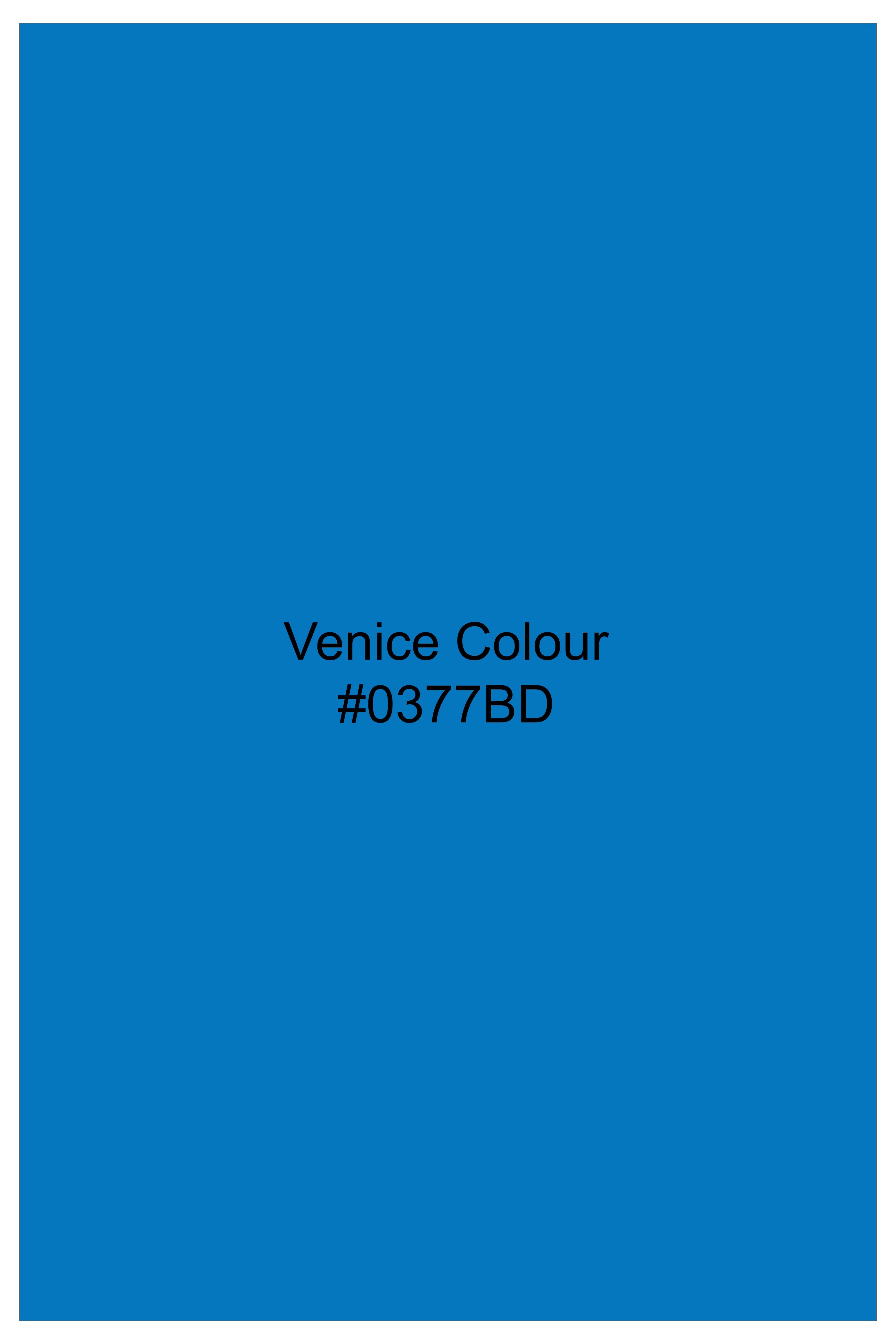 Azure-Venice Blue Solid Wool Rich Waistcoat