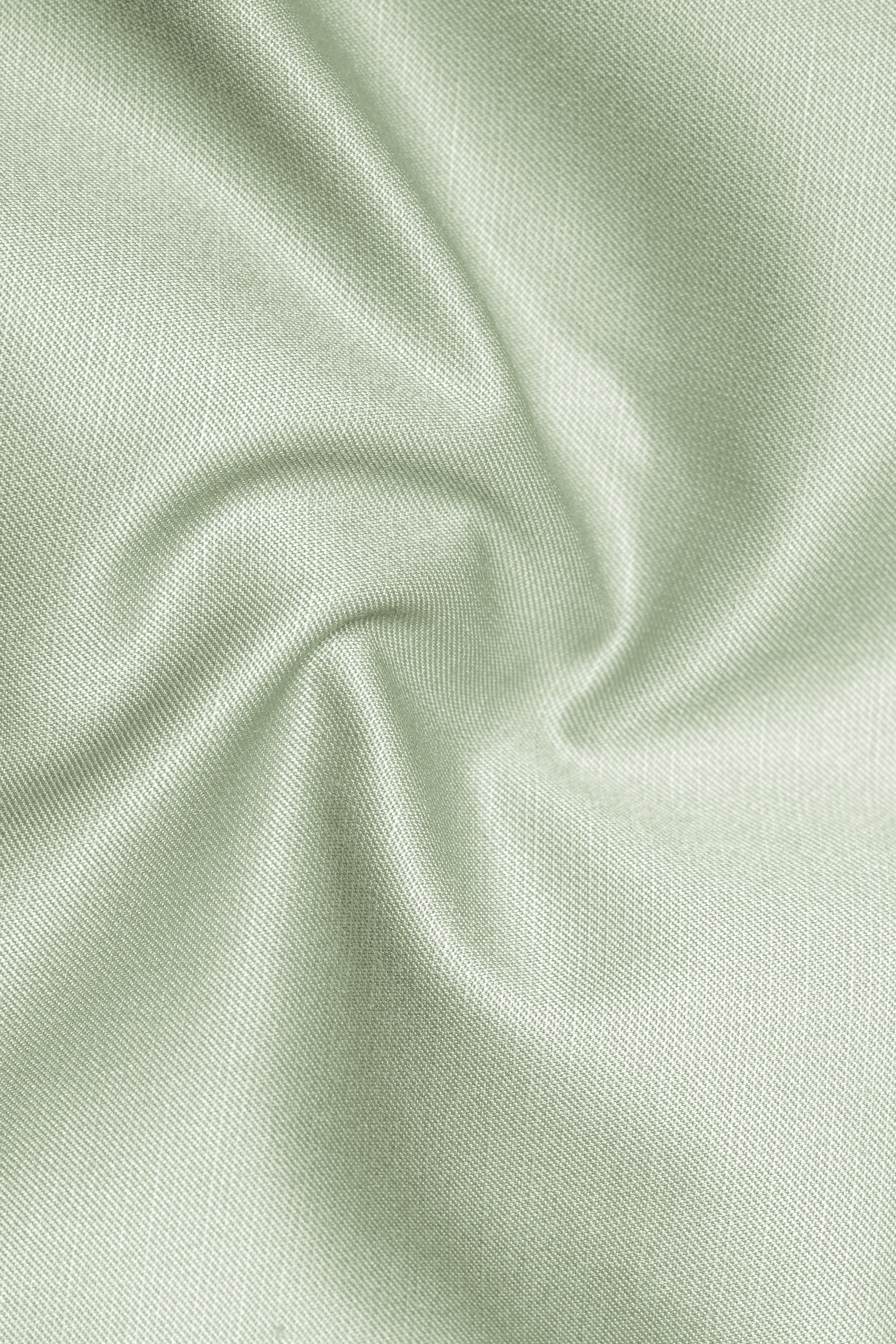 Lichen-Norway Green Solid Wool Rich Slight Stretch Waistcoat