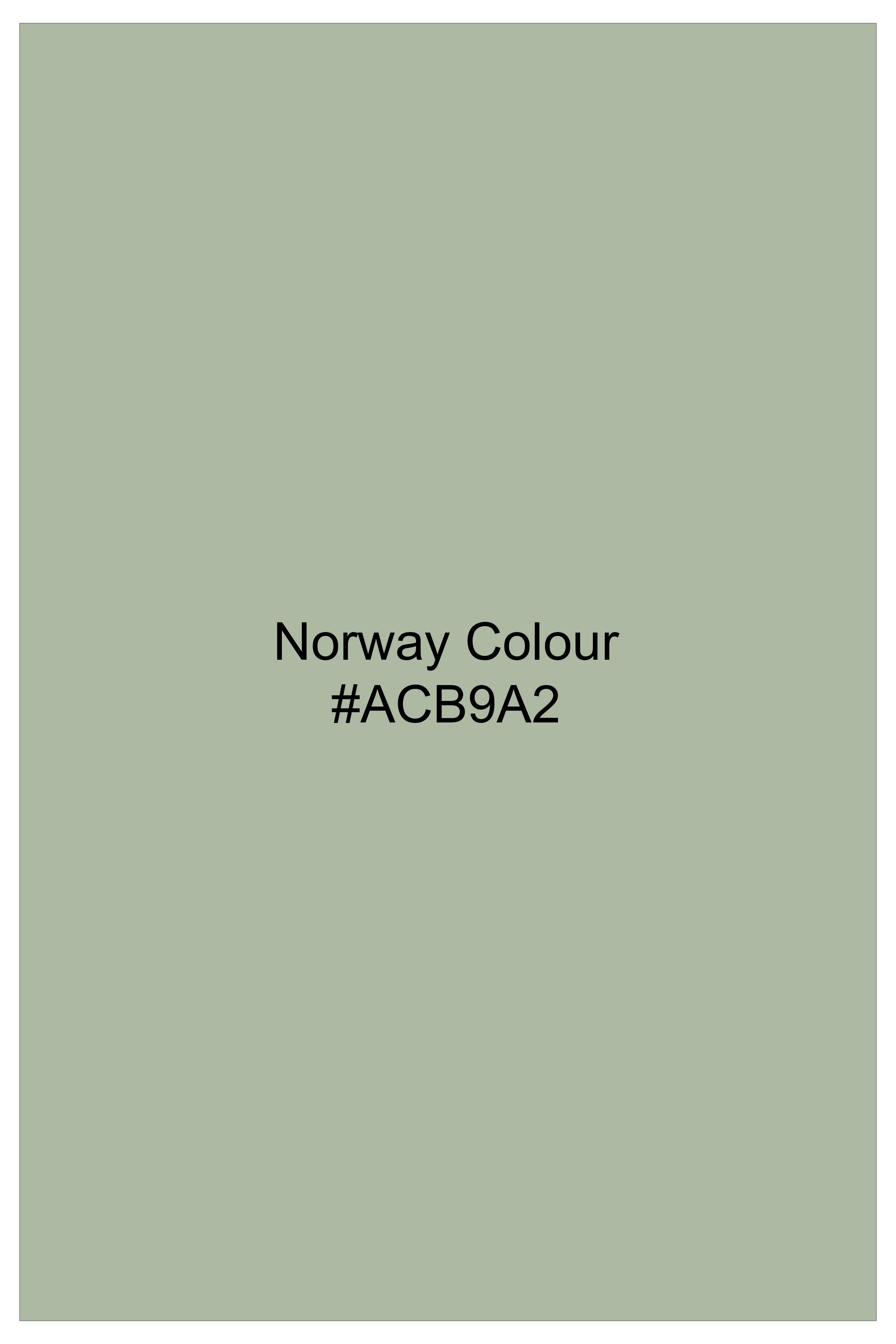 Lichen-Norway Green Solid Wool Rich Waistcoat
