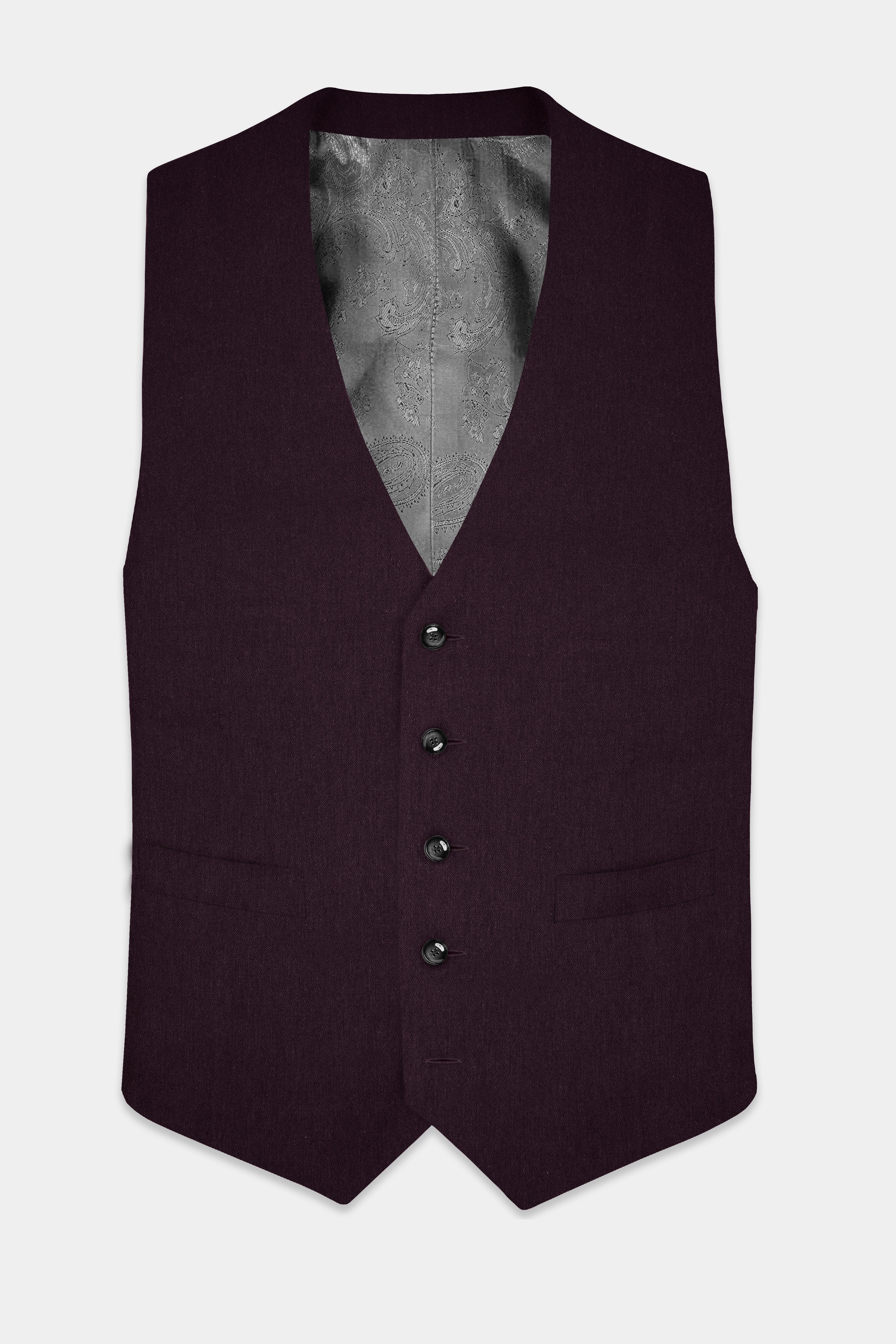 Zambezi Purple Solid Cotton Waistcoat