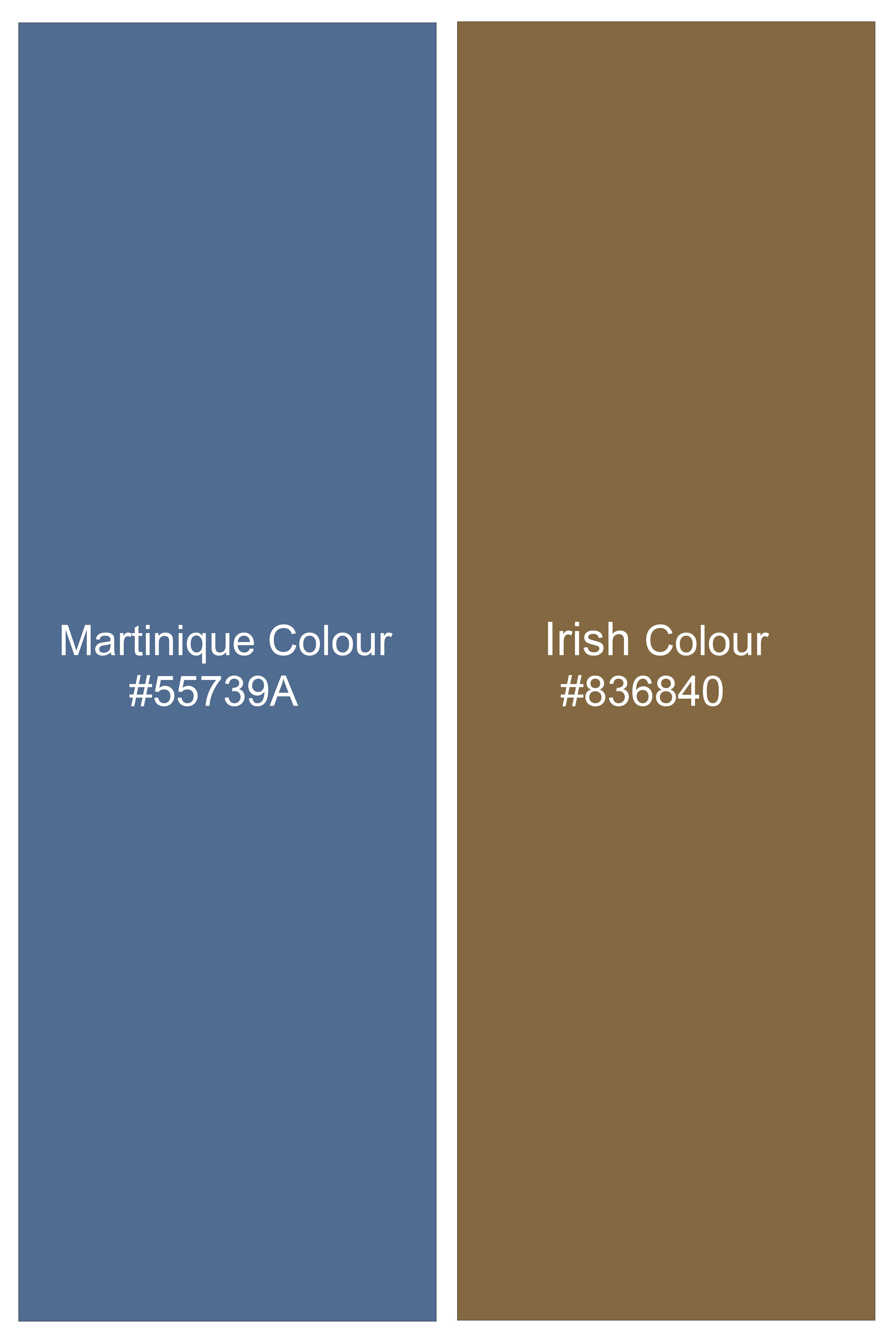 Martinique Blue And Irish Brown Camouflage Printed Waistcoat