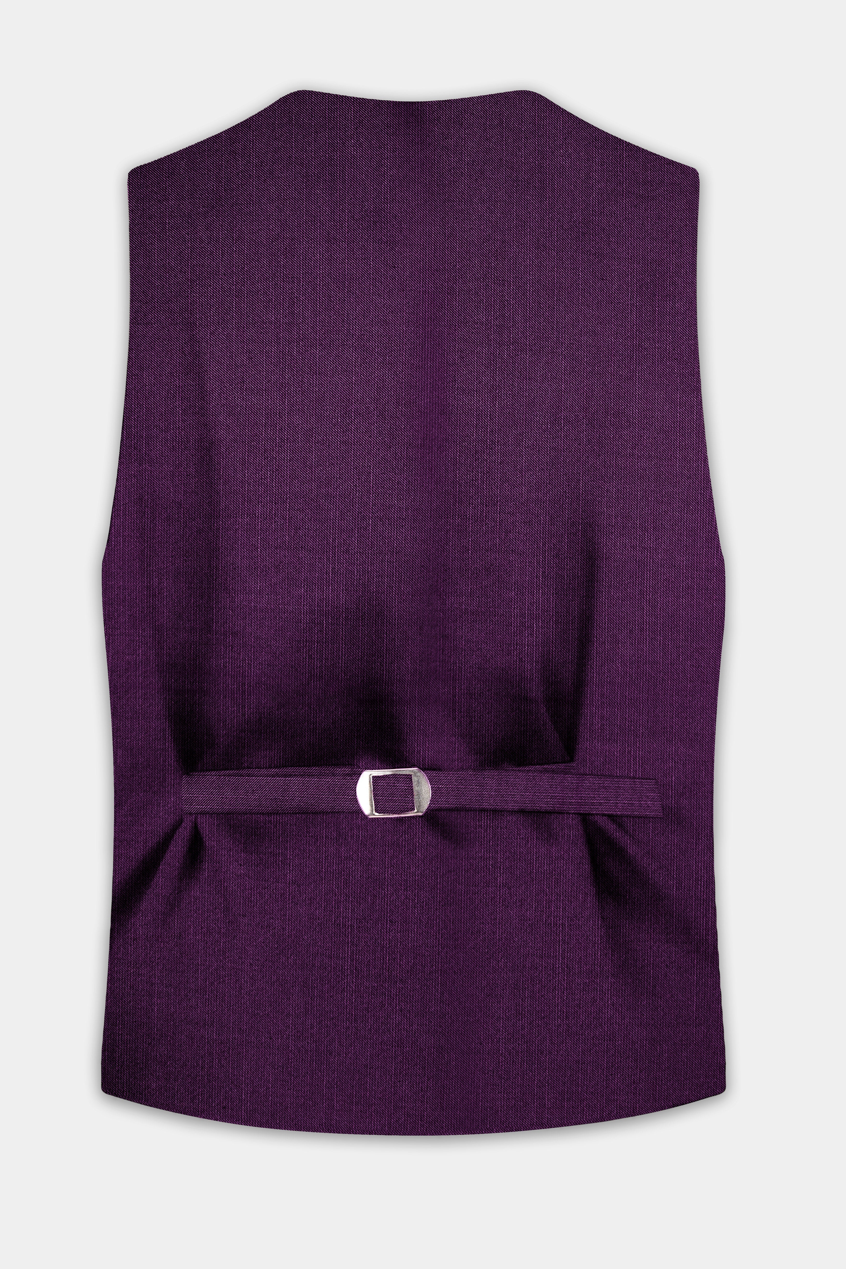 Orchid-Grape Purple Solid Wool Rich Stretchable Waistcoat