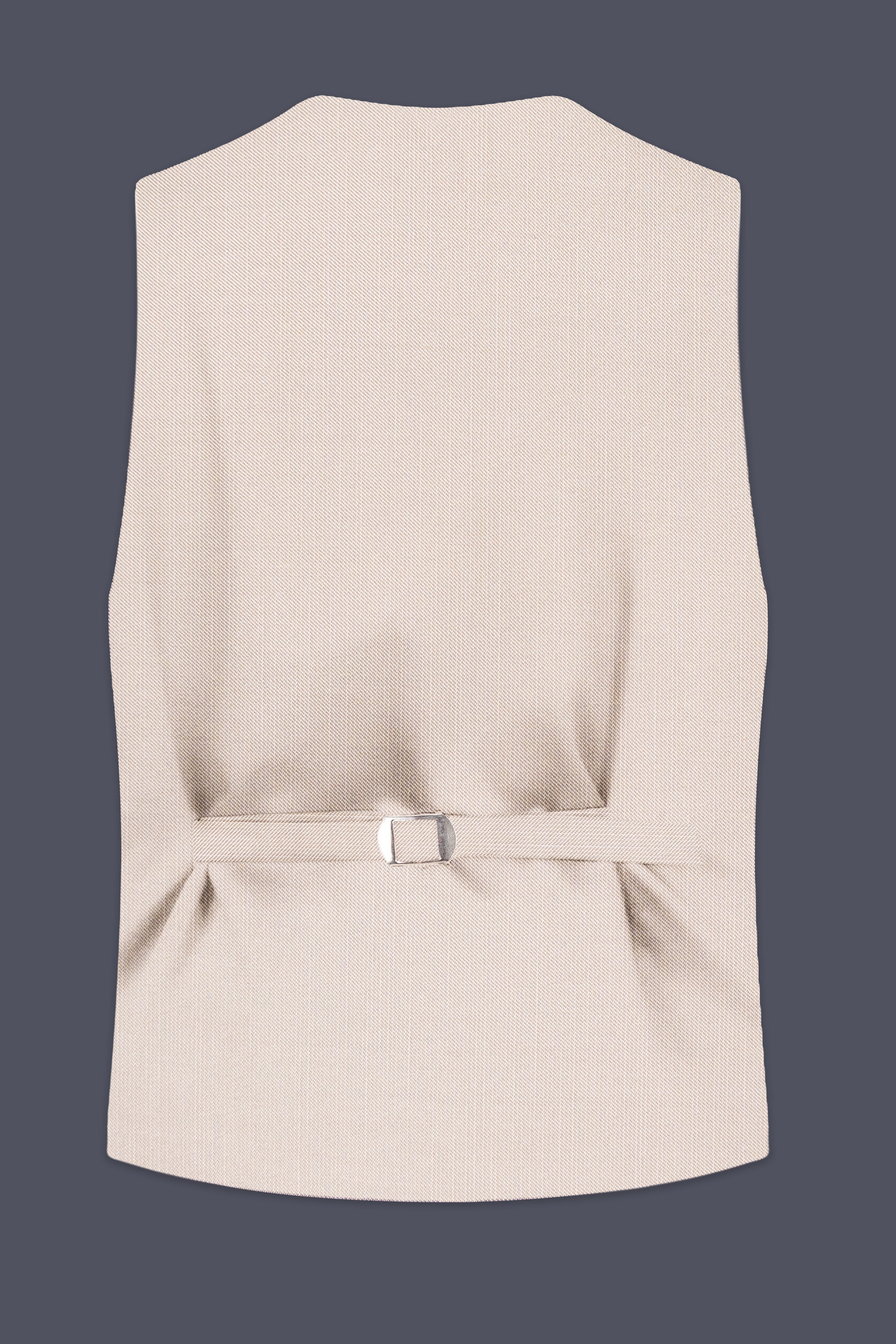 Velivon-Bizarre Cream Solid Wool Rich Slight Stretch Waistcoat