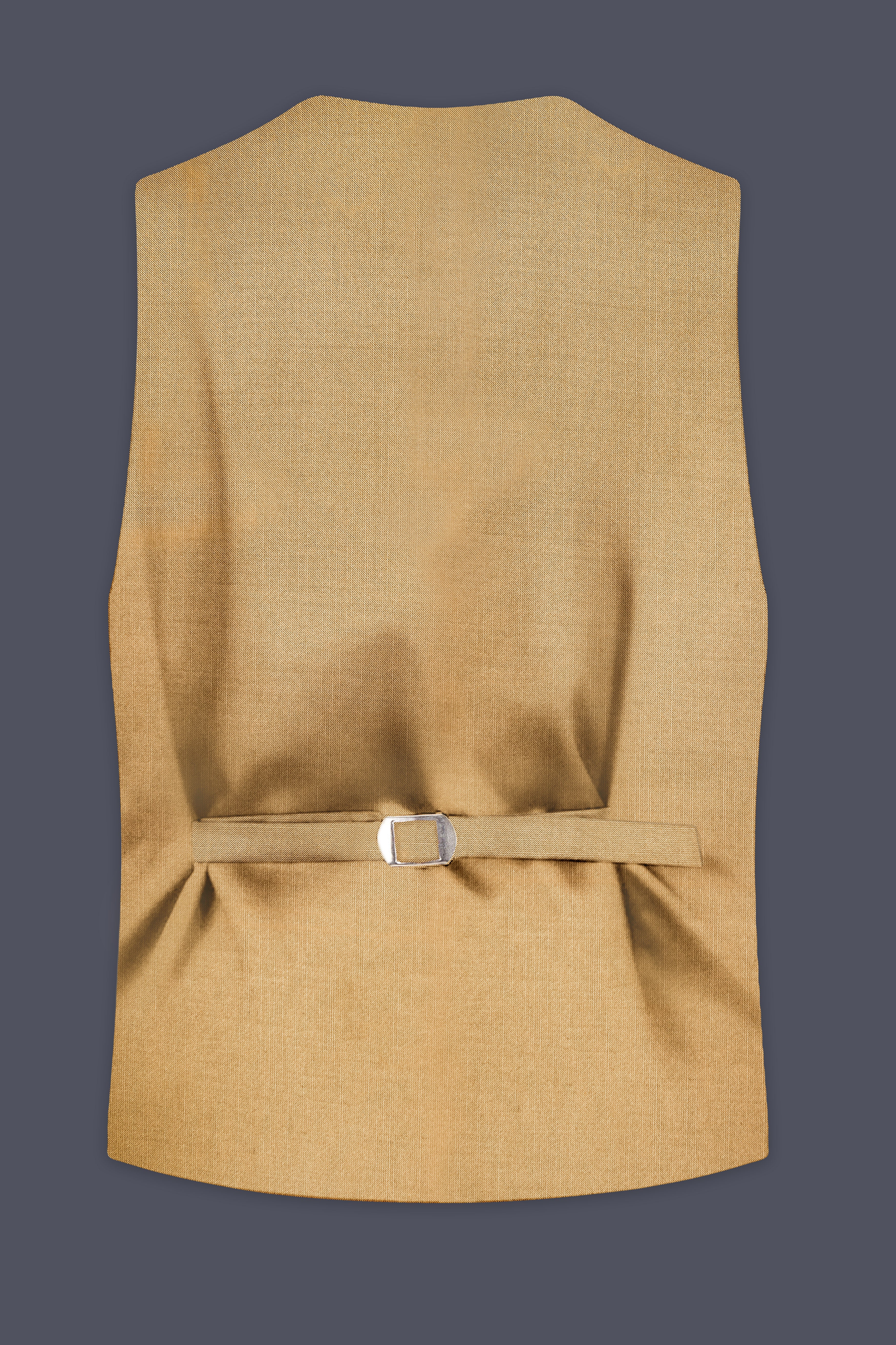 Sepia-Twine Brown Solid Wool Rich Slight Stretch Waistcoat