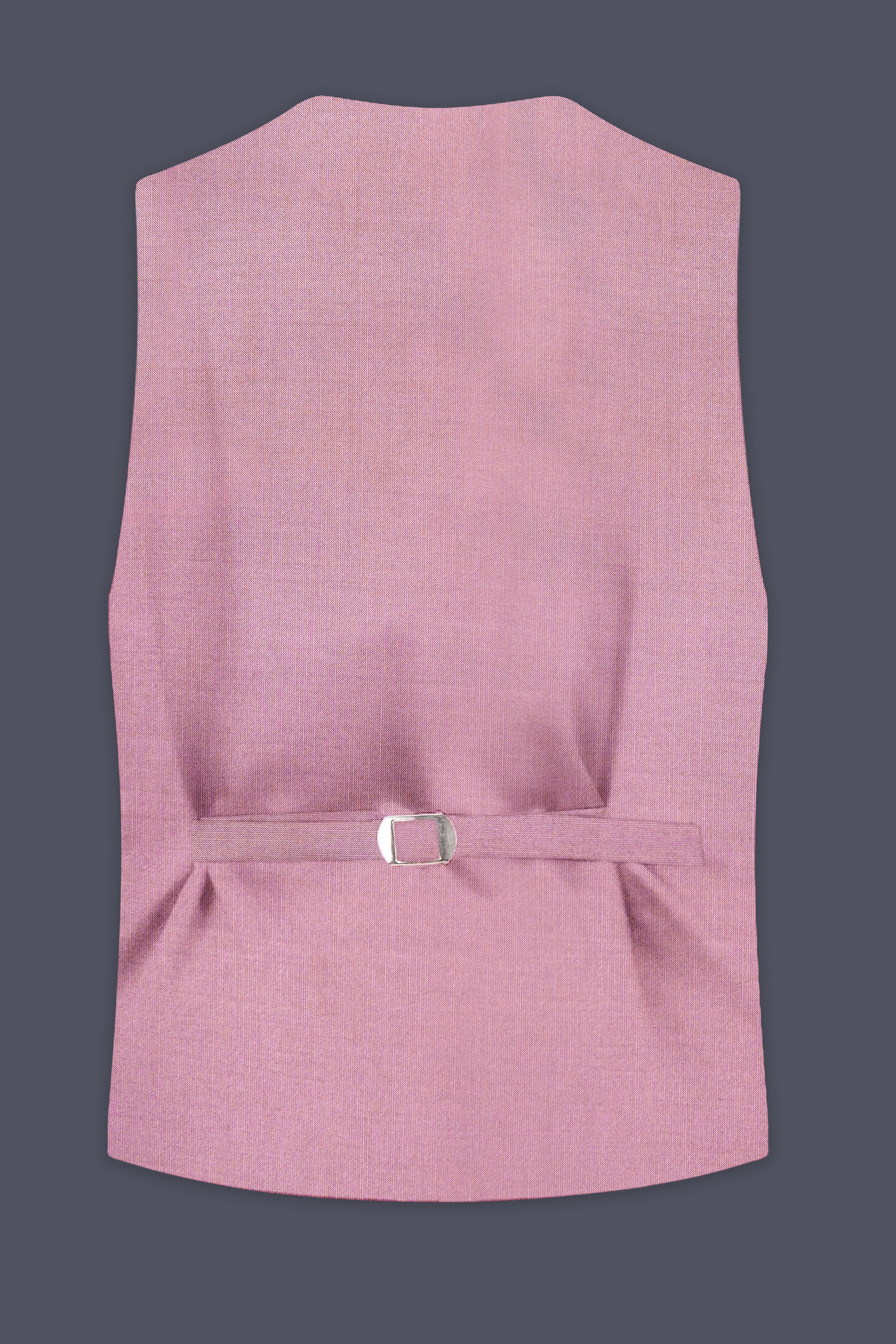 Viola Pink Solid Wool Rich Slight Stretch Waistcoat