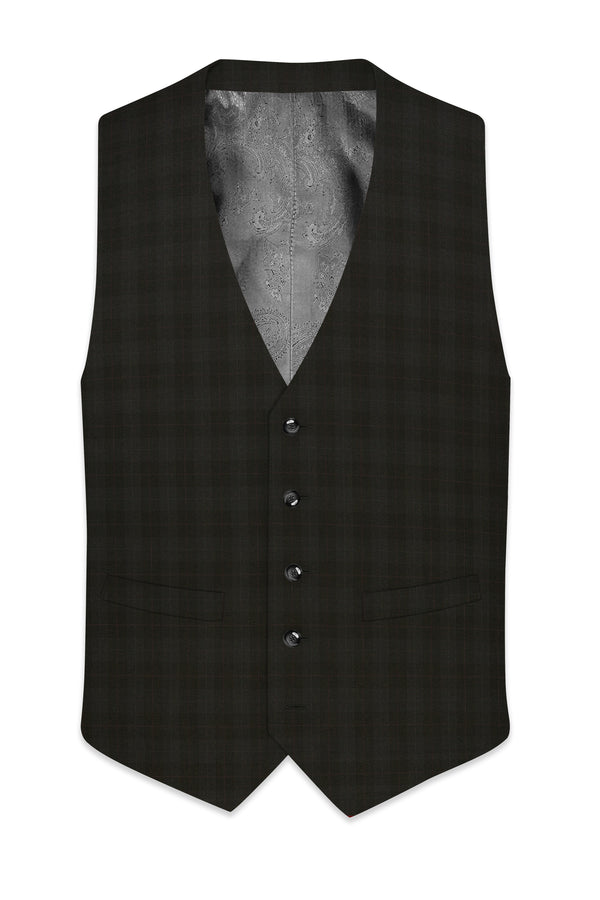 Viricheck-Birch Green Windowpane Wool Rich Waistcoats
