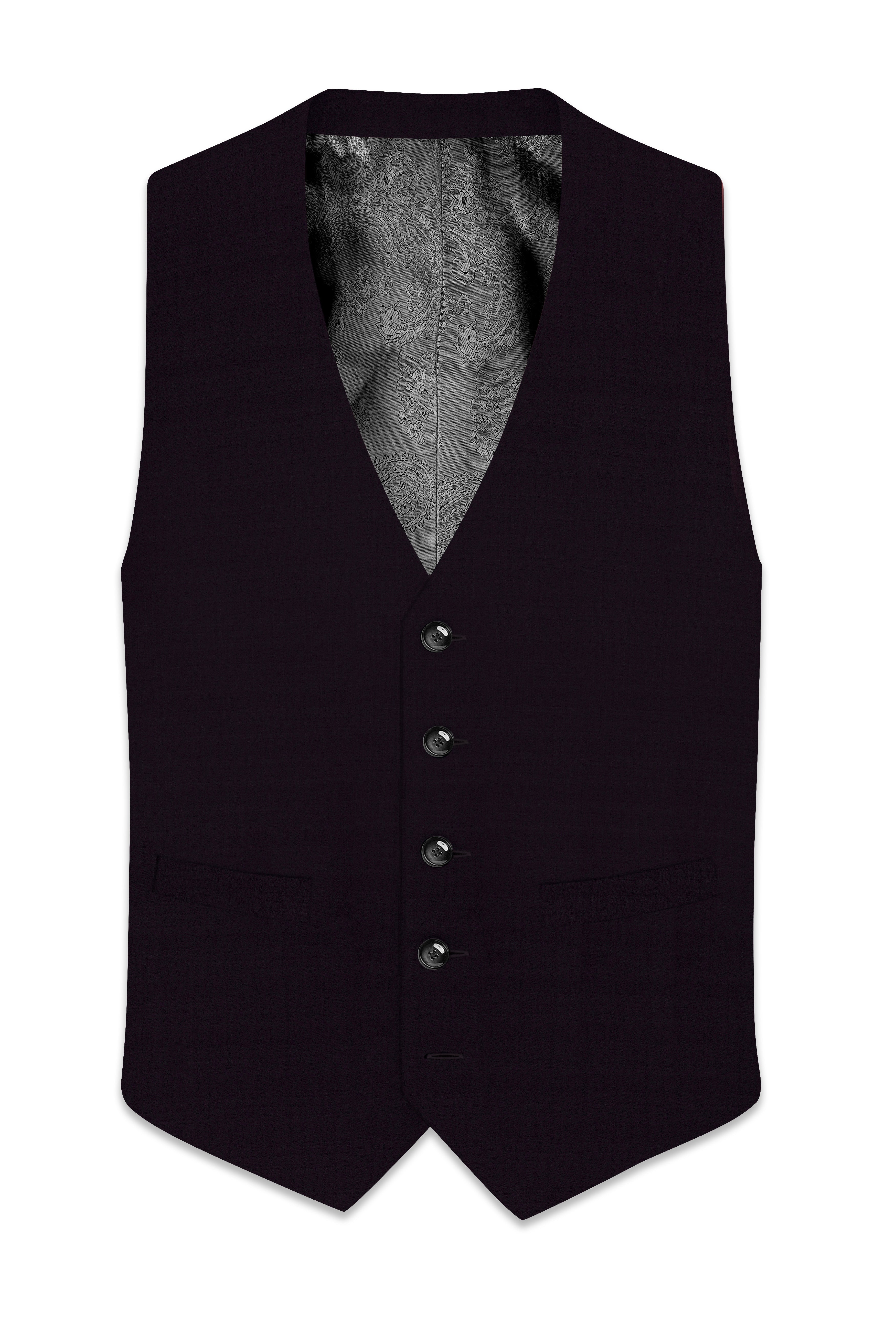 Noctivra-Cinder Black Wool Rich Waistcoats