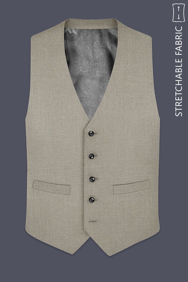 Grevino-Pablo Brown Luxurious Linen Stretchable Waistcoats