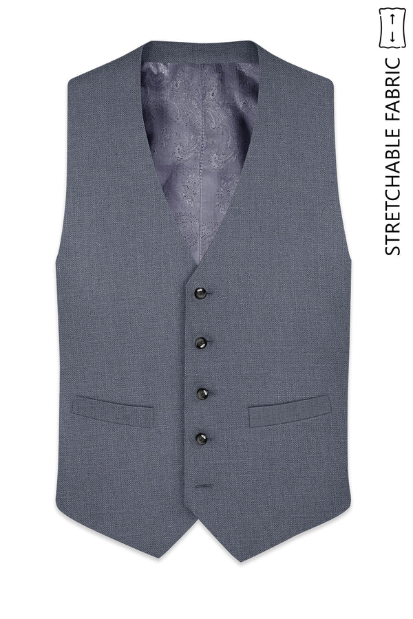 Cineris-Shuttle Gray Luxurious Linen Stretchable Waistcoats