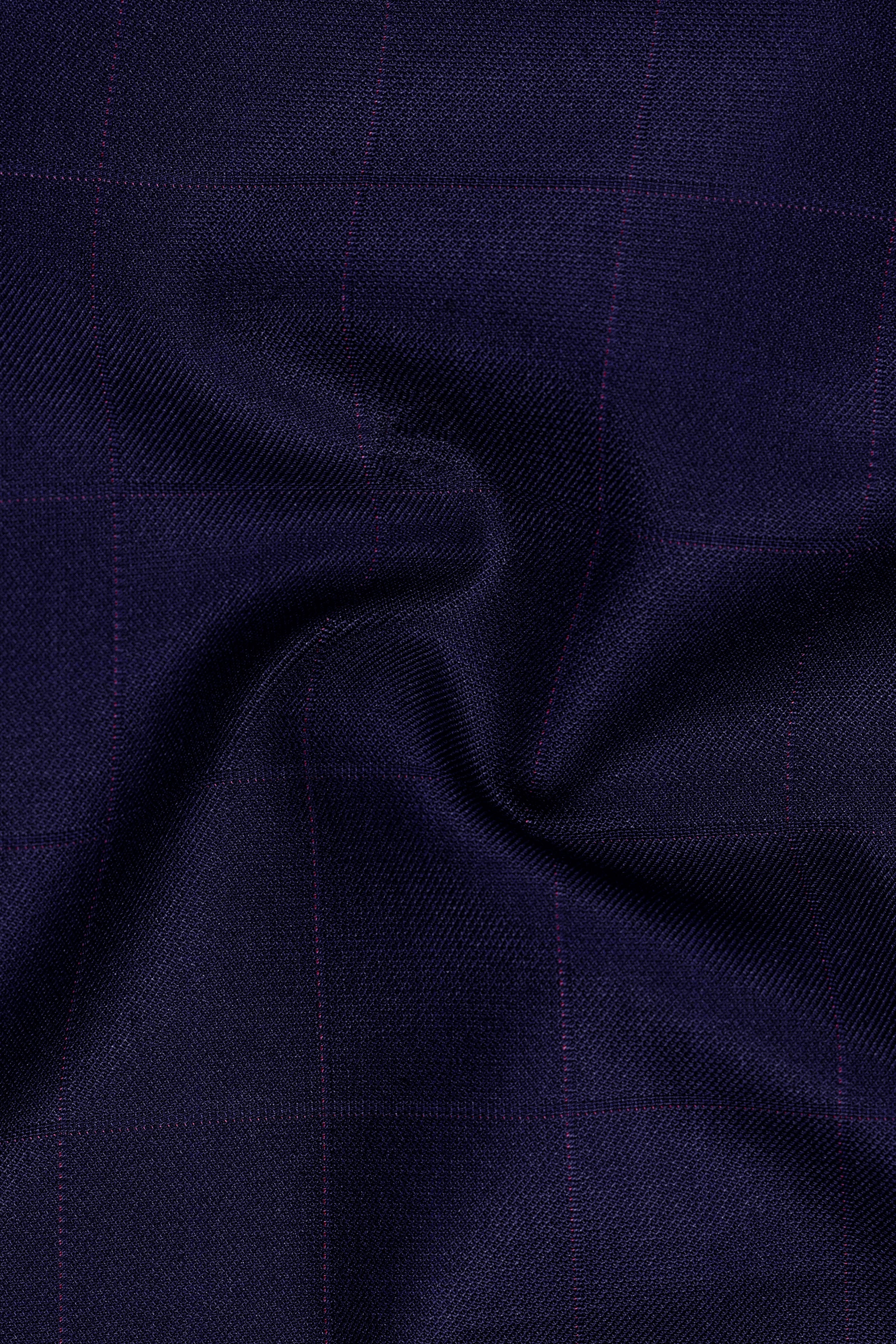 Azurane-Ebony Blue Windowpane Wool Rich Waistcoats
