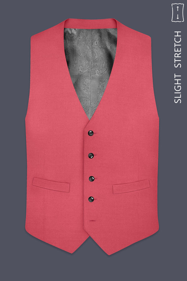 Aurerosa-Roman Pink Wool Rich Slight Stretch Waistcoat
