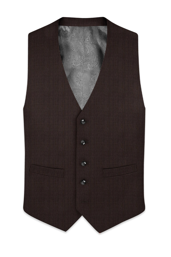 Kilamanjaro Brown Textured Waistcoat
