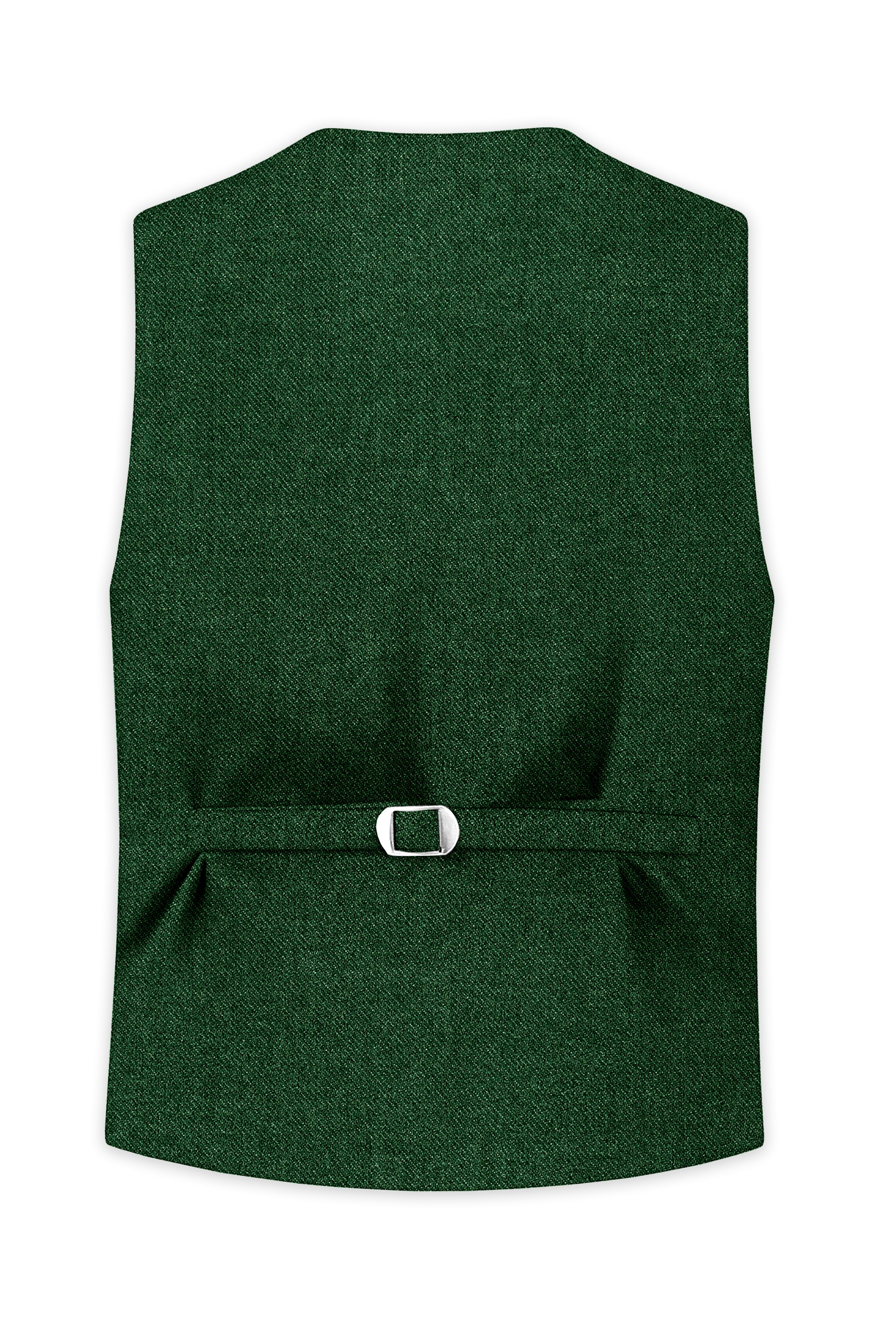 Virenza-Mystle Green Textured Tweed Waistcoat