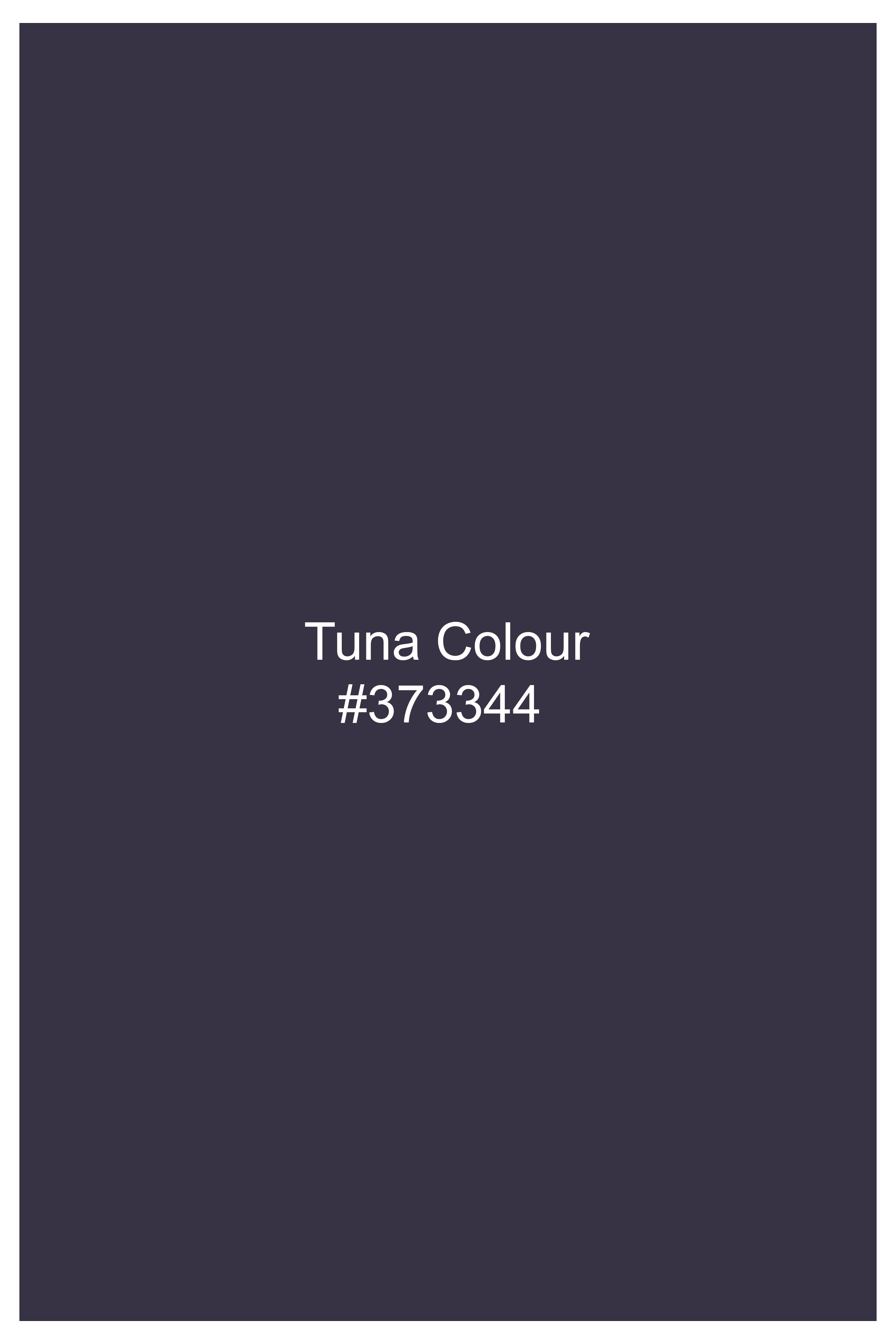 Auretuna-Tuna Blue Tonal Check Plaid Wool Rich Waistcoat