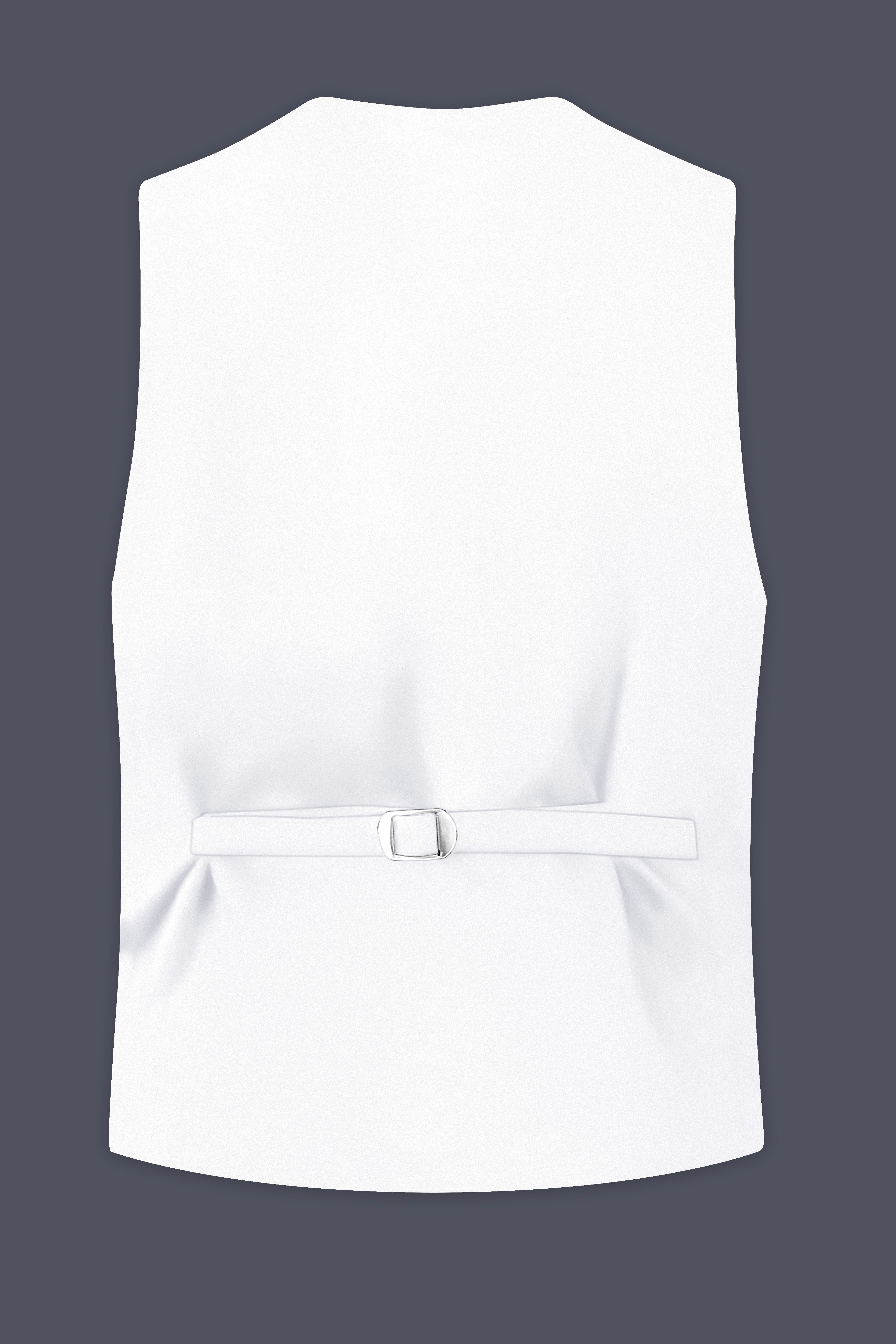 Shiro-Japanese Bright White 4-Way Stretch Wrinkle-Free Wool Rich Waistcoat