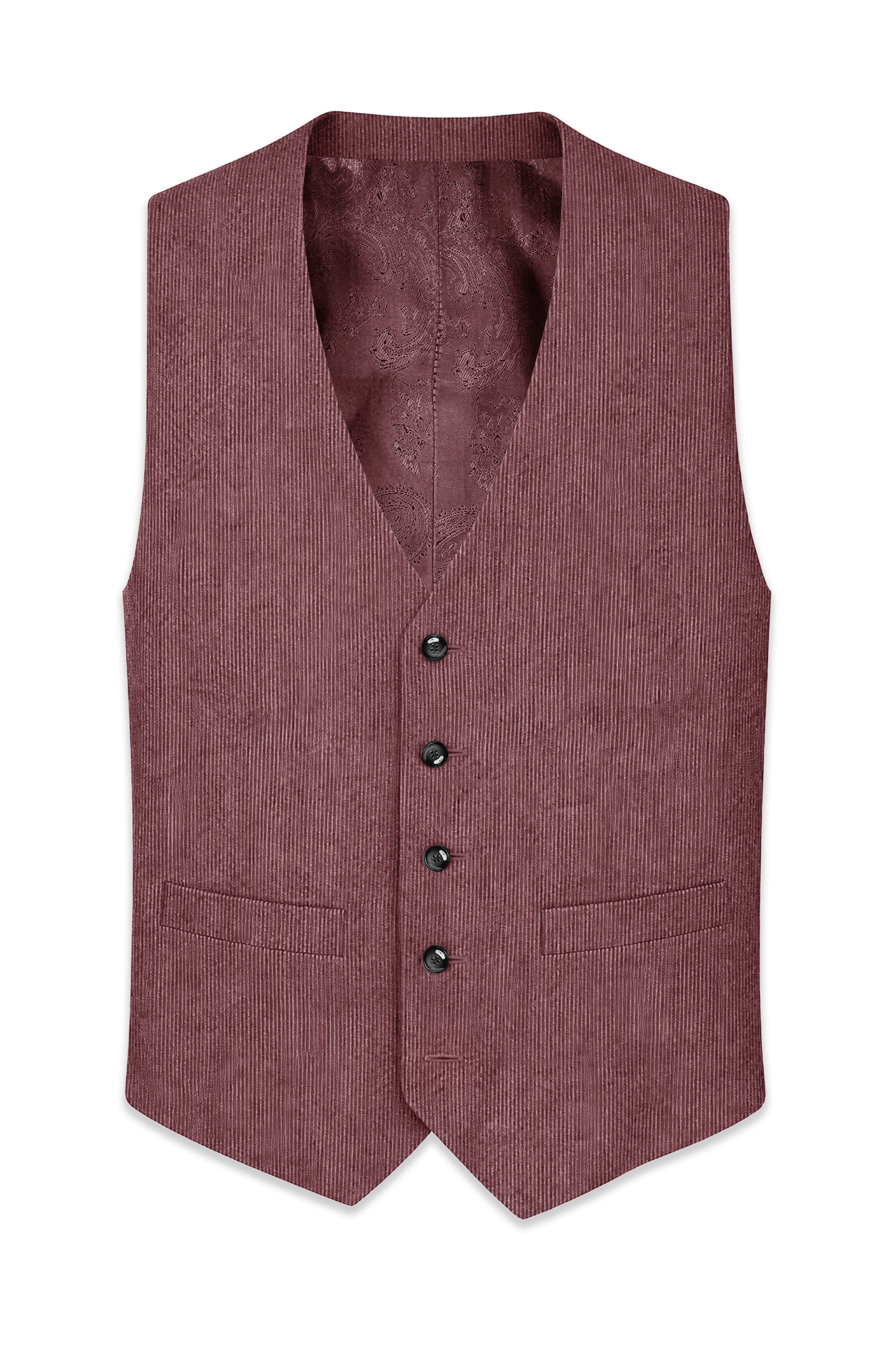 Tauzen-Rose Taupe Pink Corduroy Premium Waistcoat