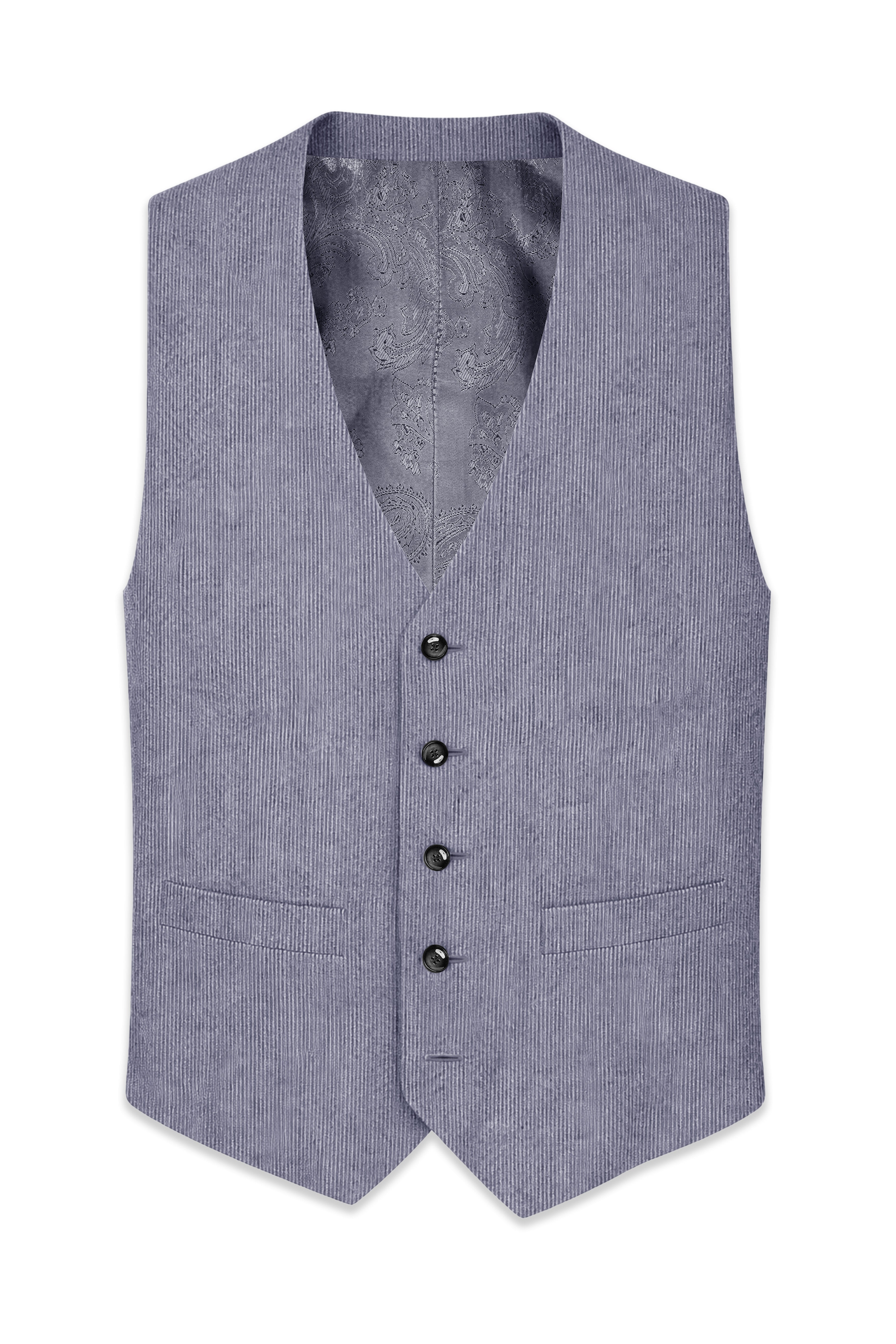 Ribvoro-Topaz Gray Corduroy Premium Waistcoat