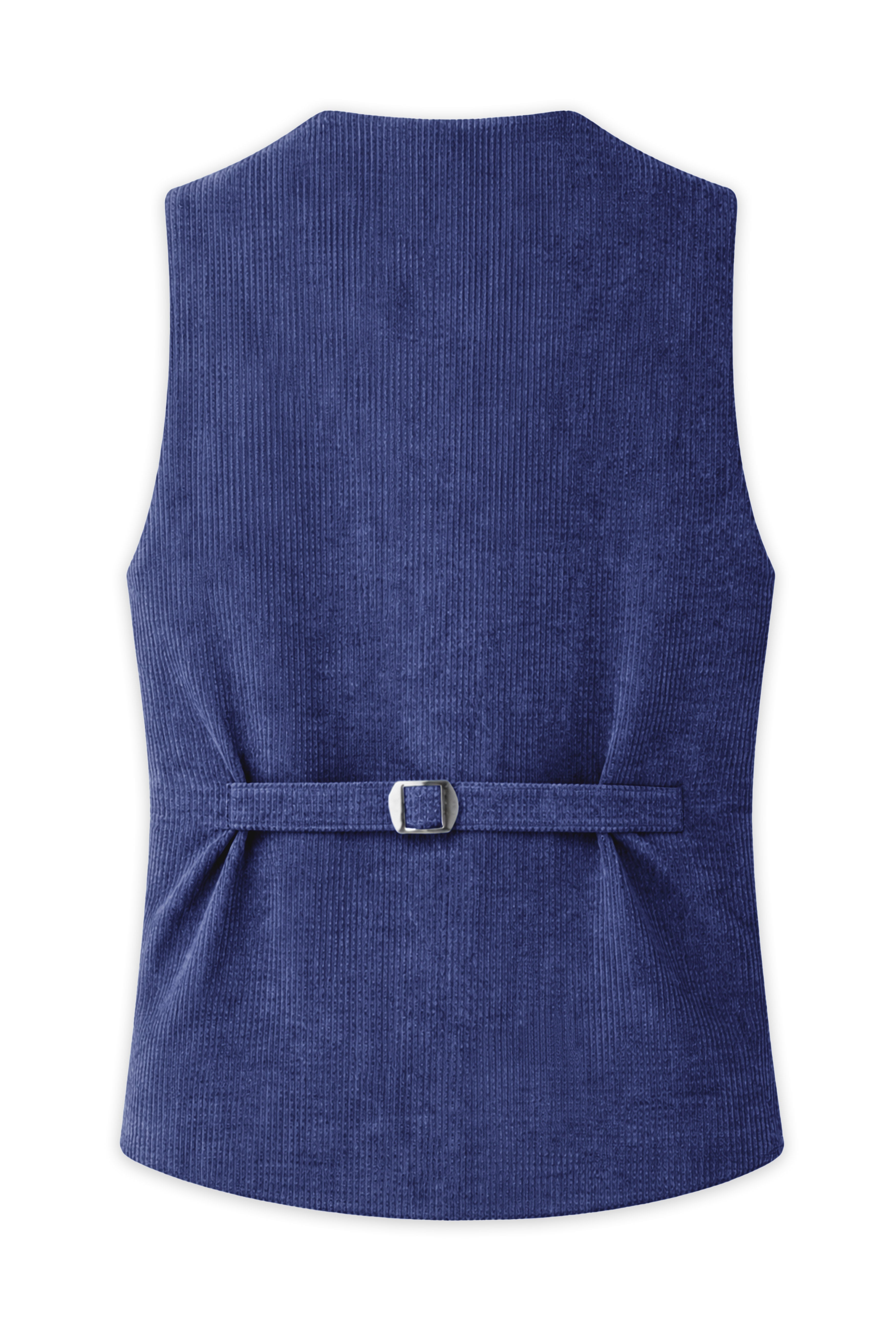 Slatzen-Slate Blue Corduroy Premium Waistcoat