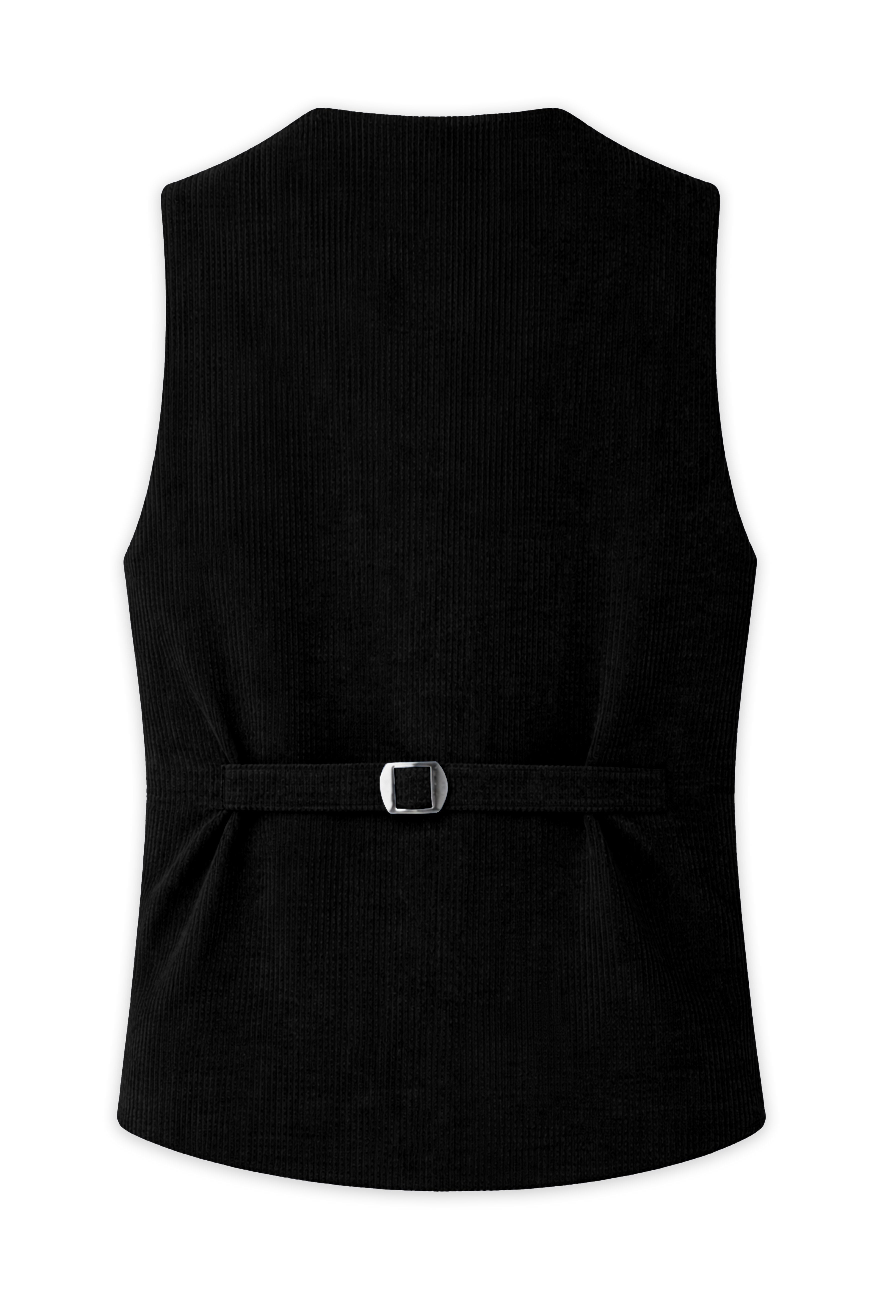 Jadenzo-Jade Black Corduroy Premium Waistcoat