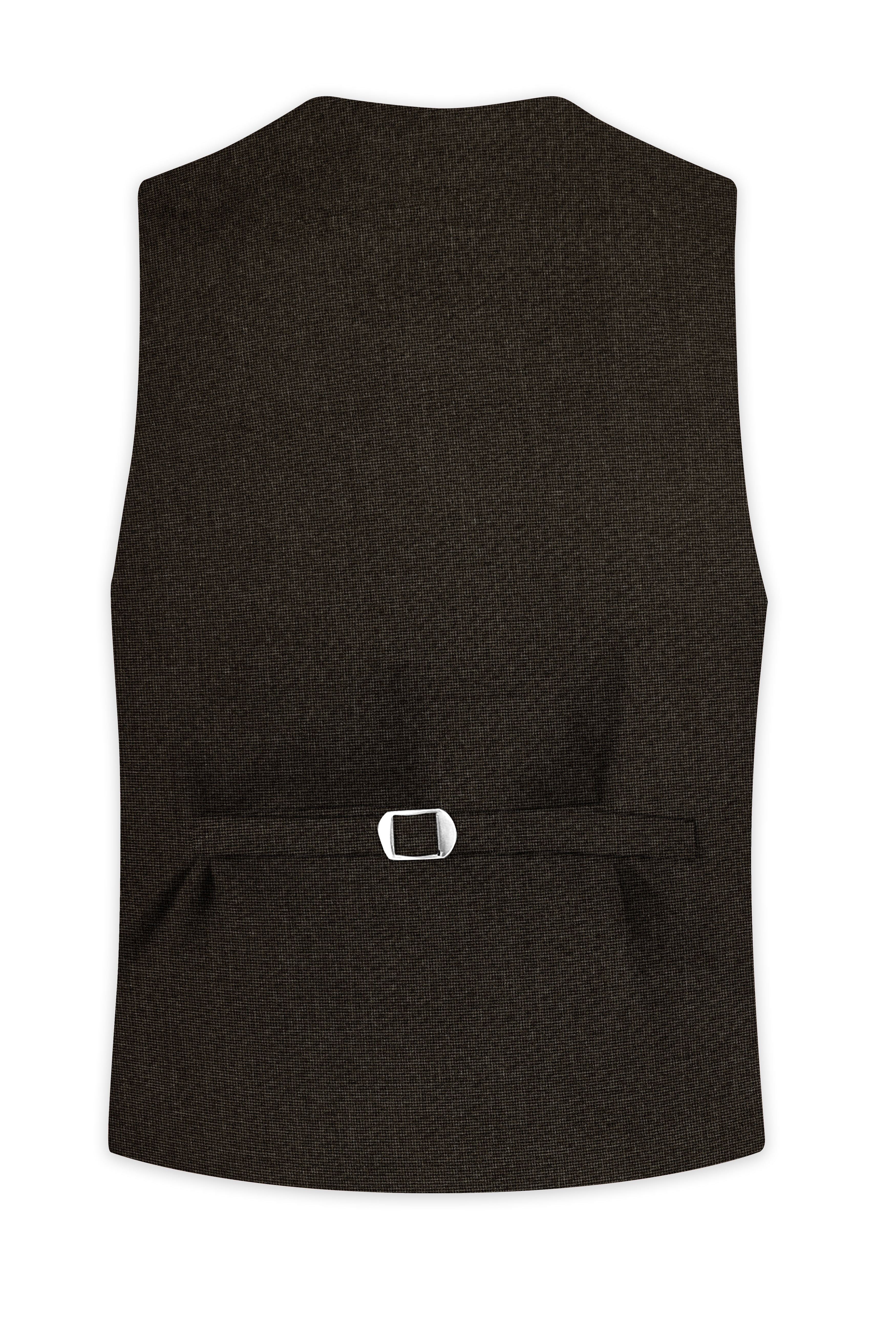 Bistrano-Acadia Brown Textured Wool Rich Waistcoat