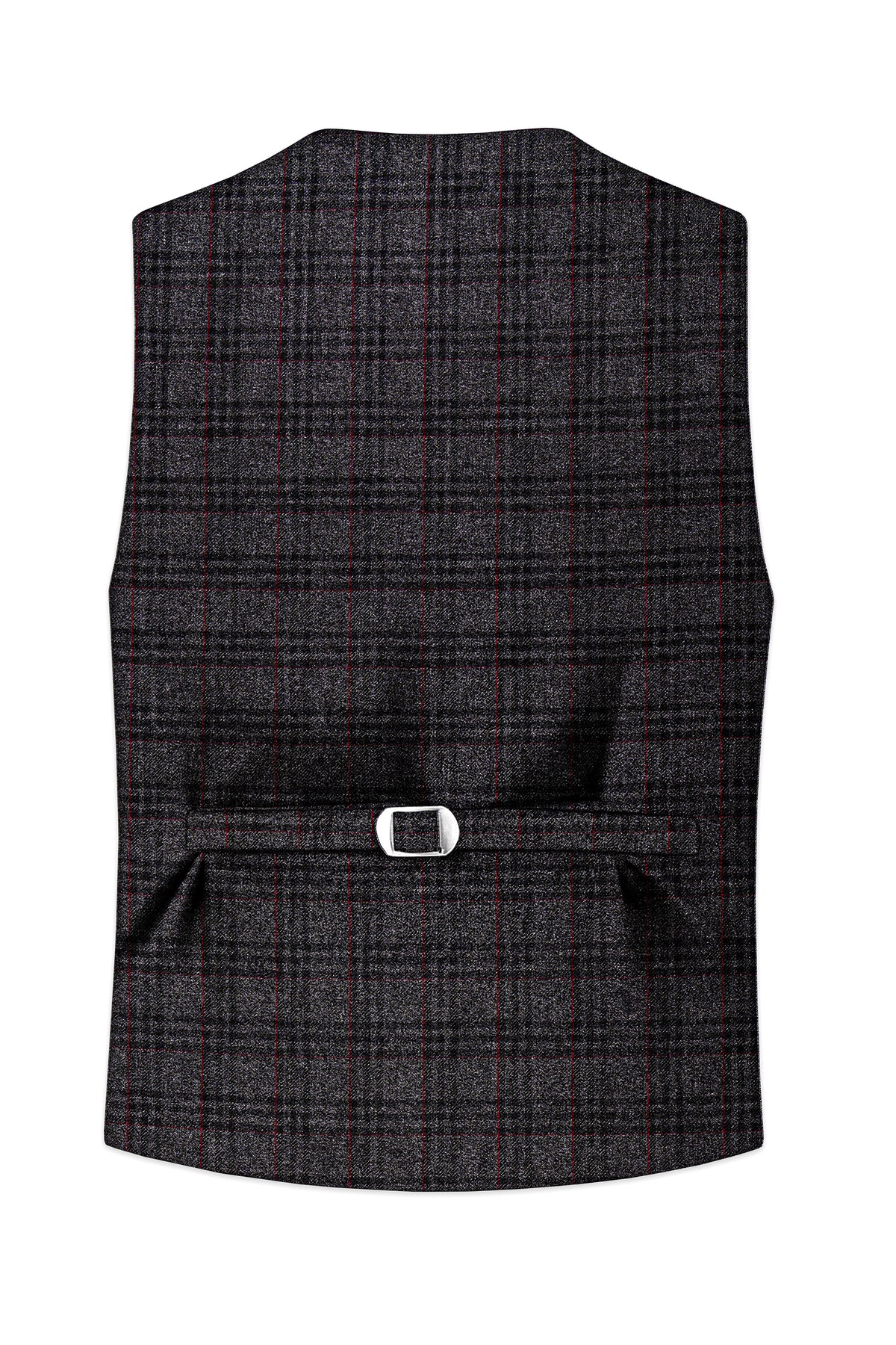 Velours-Ship Gray Plaid Tweed Waistcoat