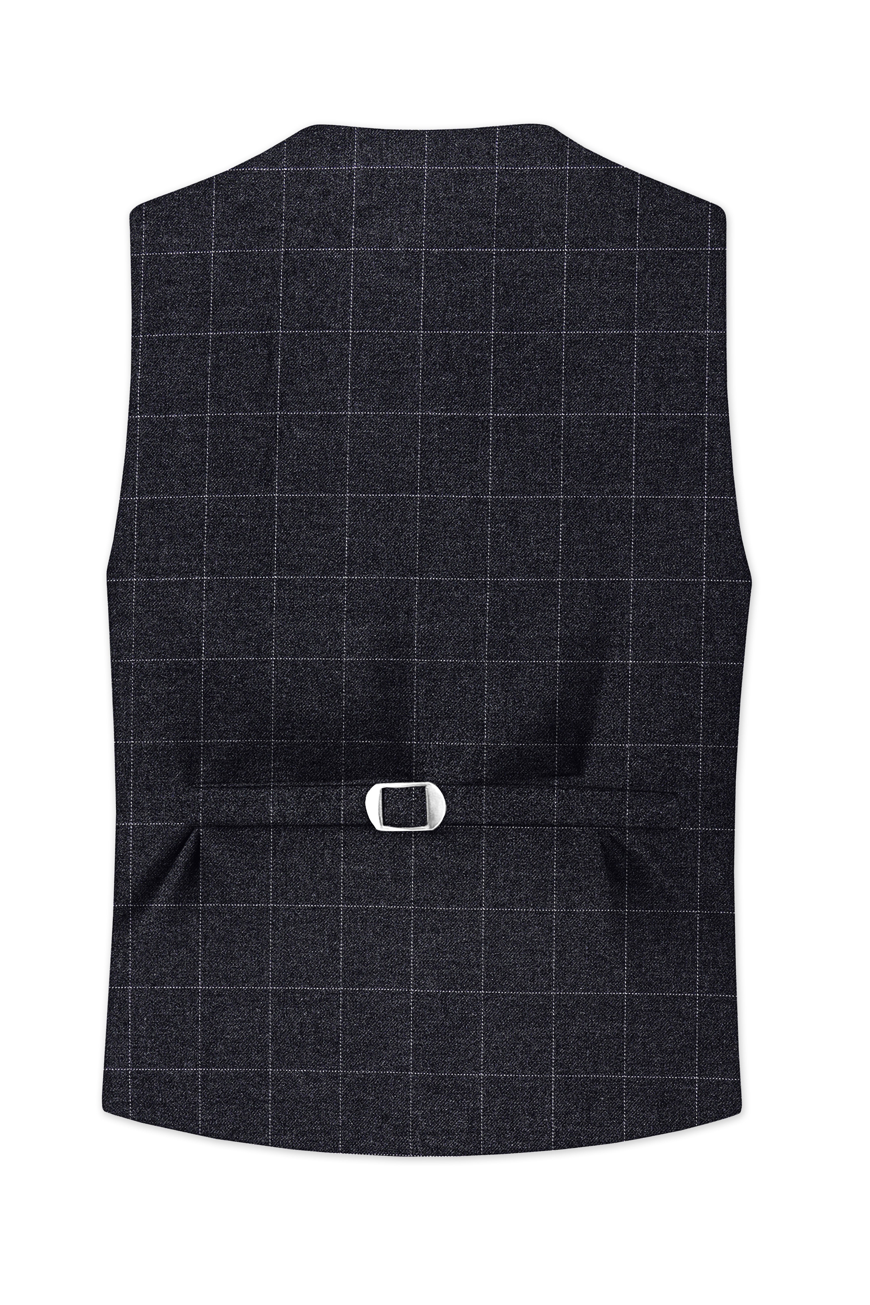 Fenrir-Shark Gray windowpane Tweed Waistcoat