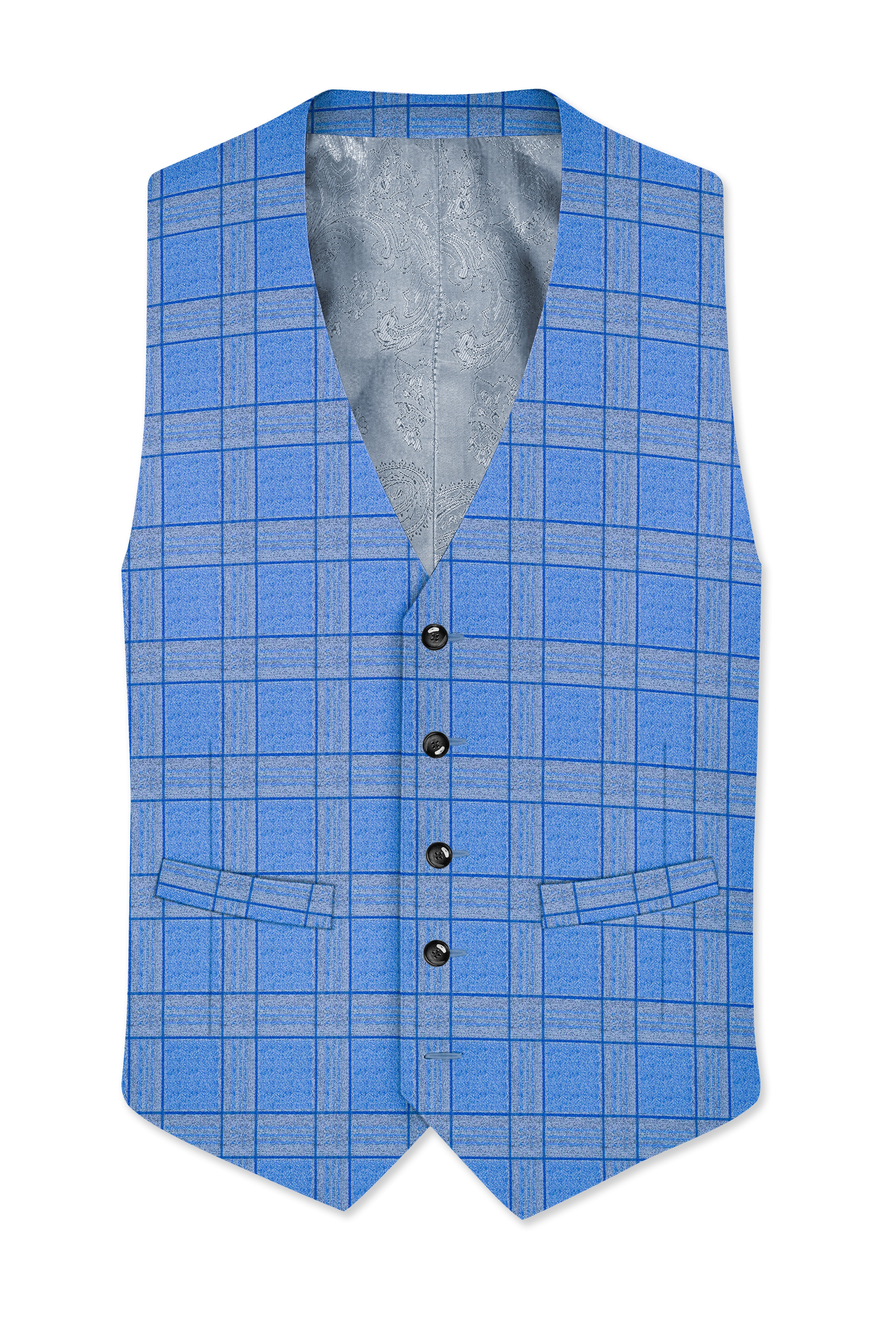 Mariner-Danube Blue Wool Blend Waistcoat
