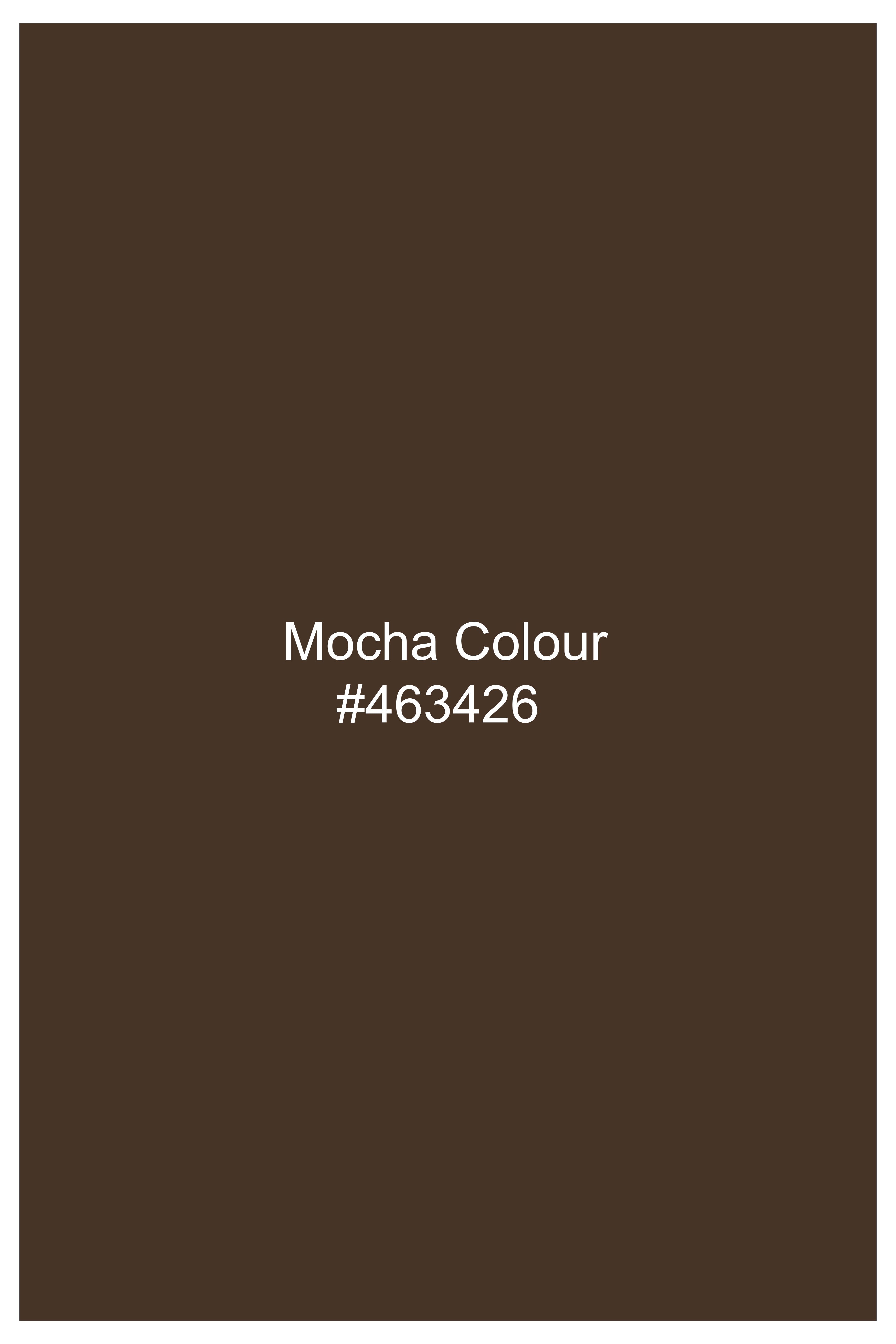 Terrano-Mocha Brown Wool Rich Slight Stretch Waistcoat