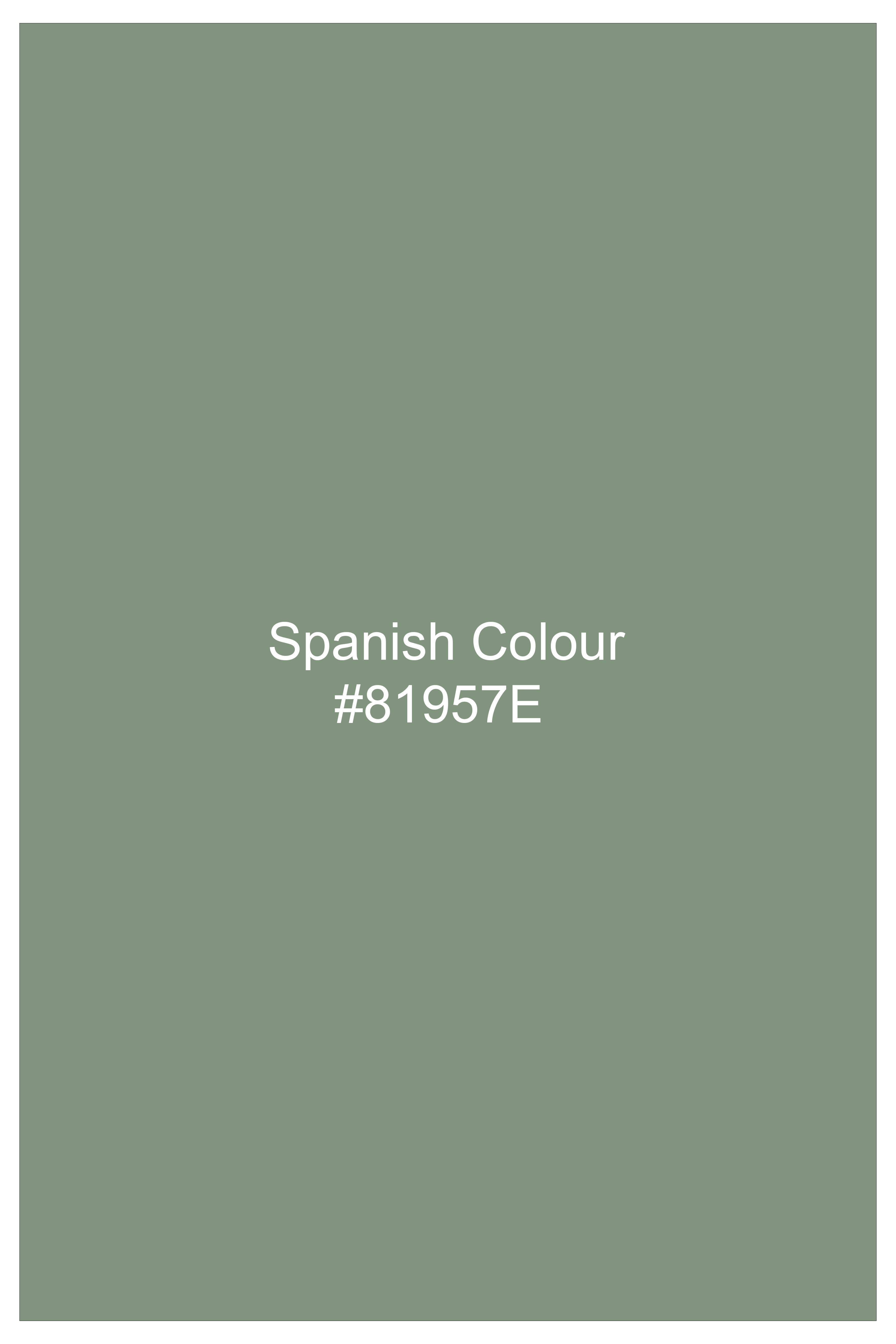 Basil-Spanish Green Wool Rich Slight Stretch Waistcoat