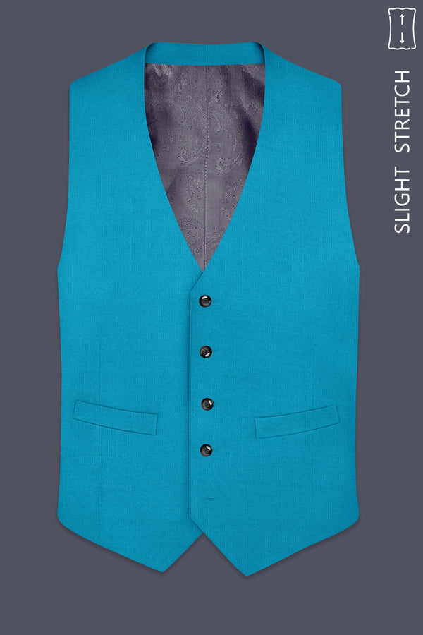 Atlantic-Bondi Blue Wool Rich Slight Stretch Waistcoat