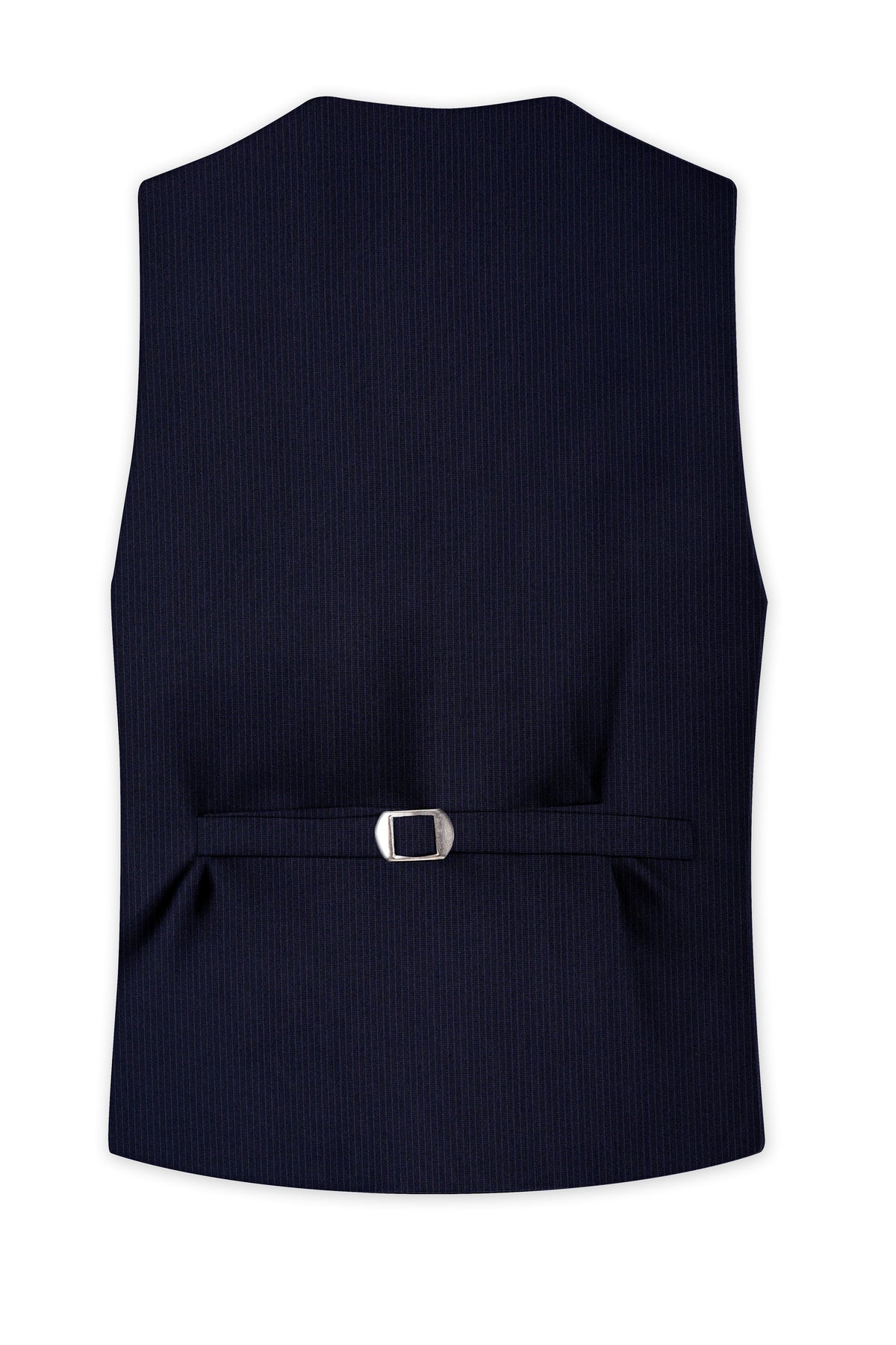 Elion-Bunker Blue Pencil Striped Wool Rich Slight Stretch Waistcoat