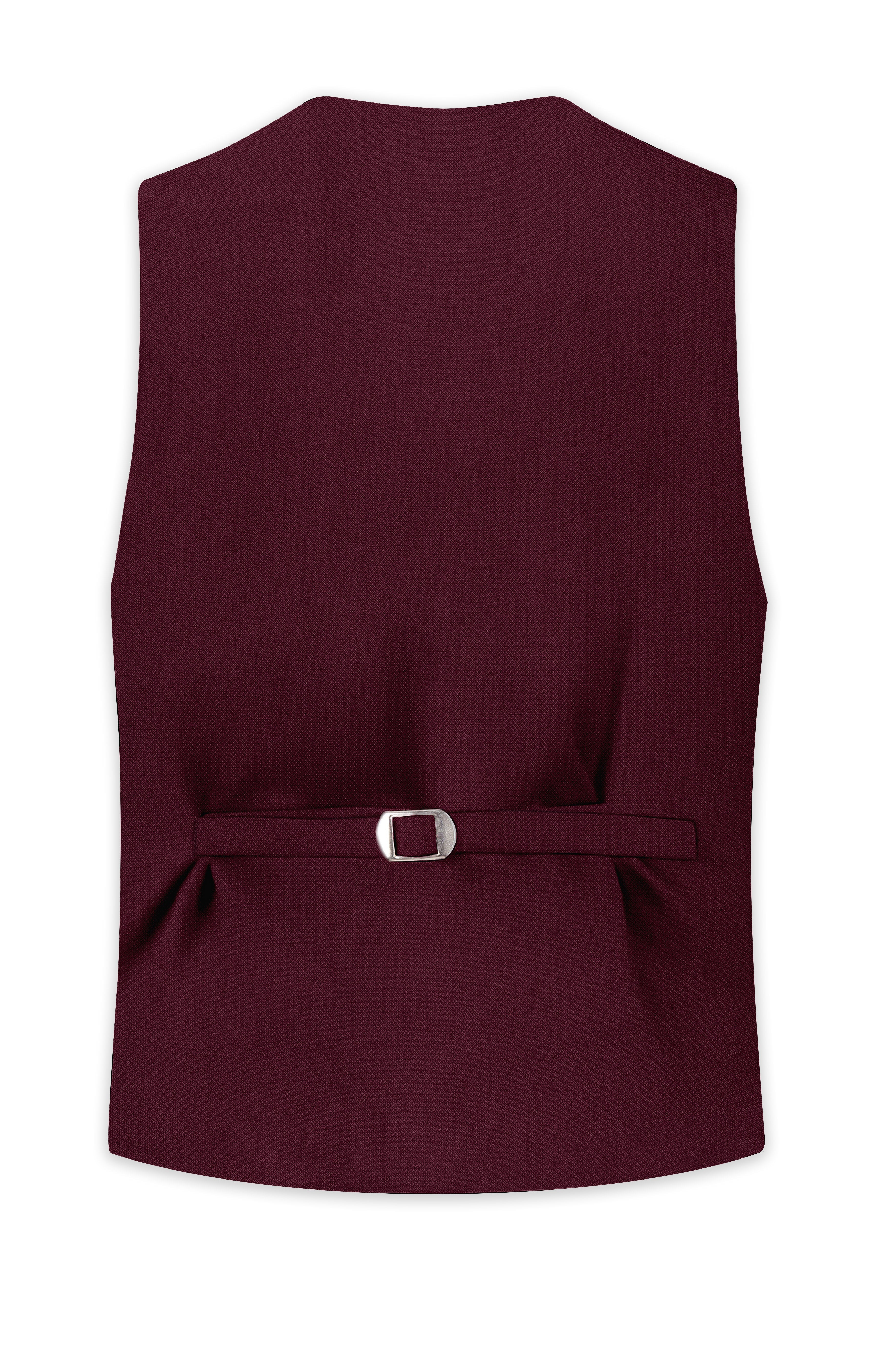Imperial-Crater Maroon Diamond Textured Wool Rich Slight Stretch Waistcoat