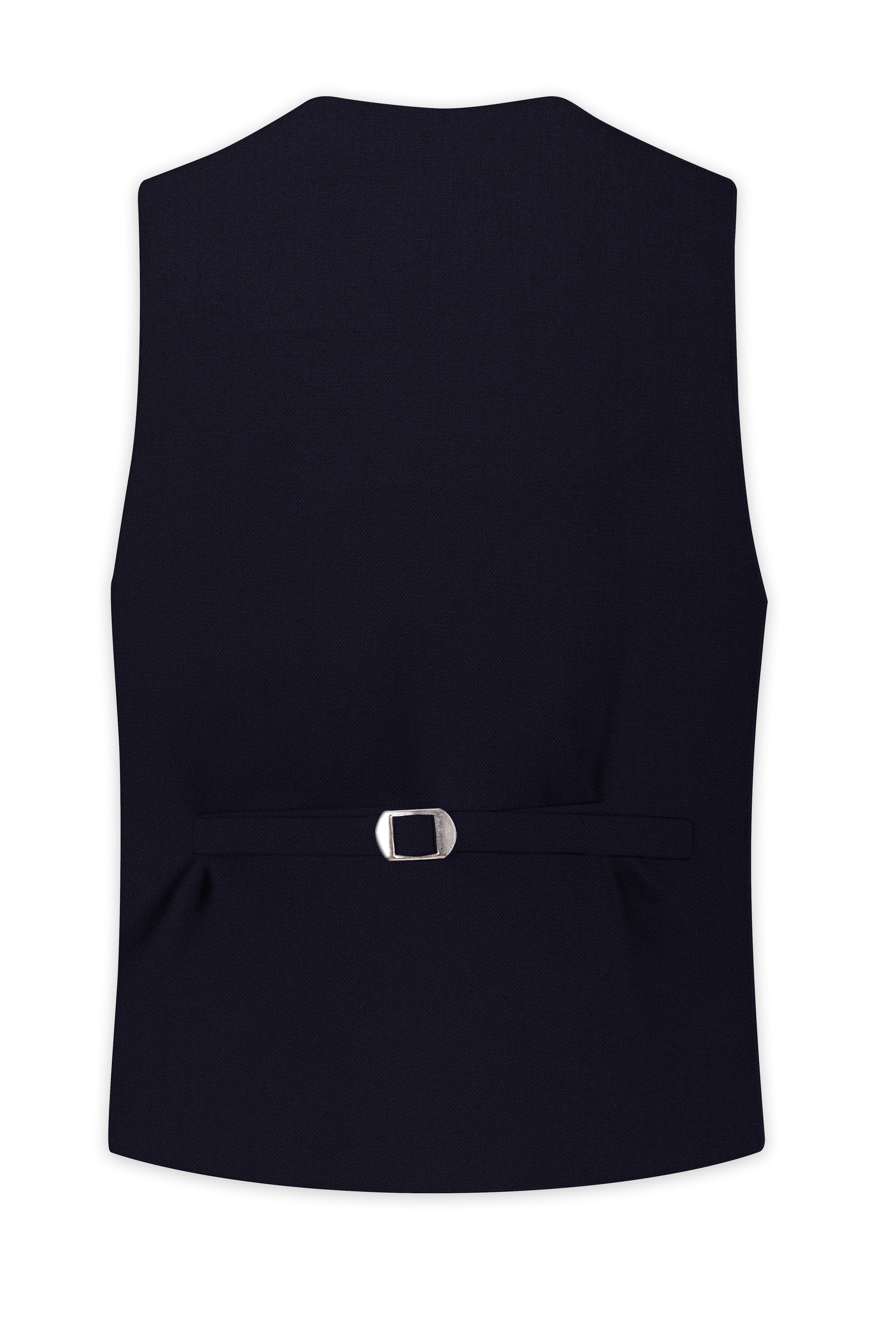 Monarch-Vulcan Blue Diamond Textured Wool Rich Slight Stretch Waistcoat
