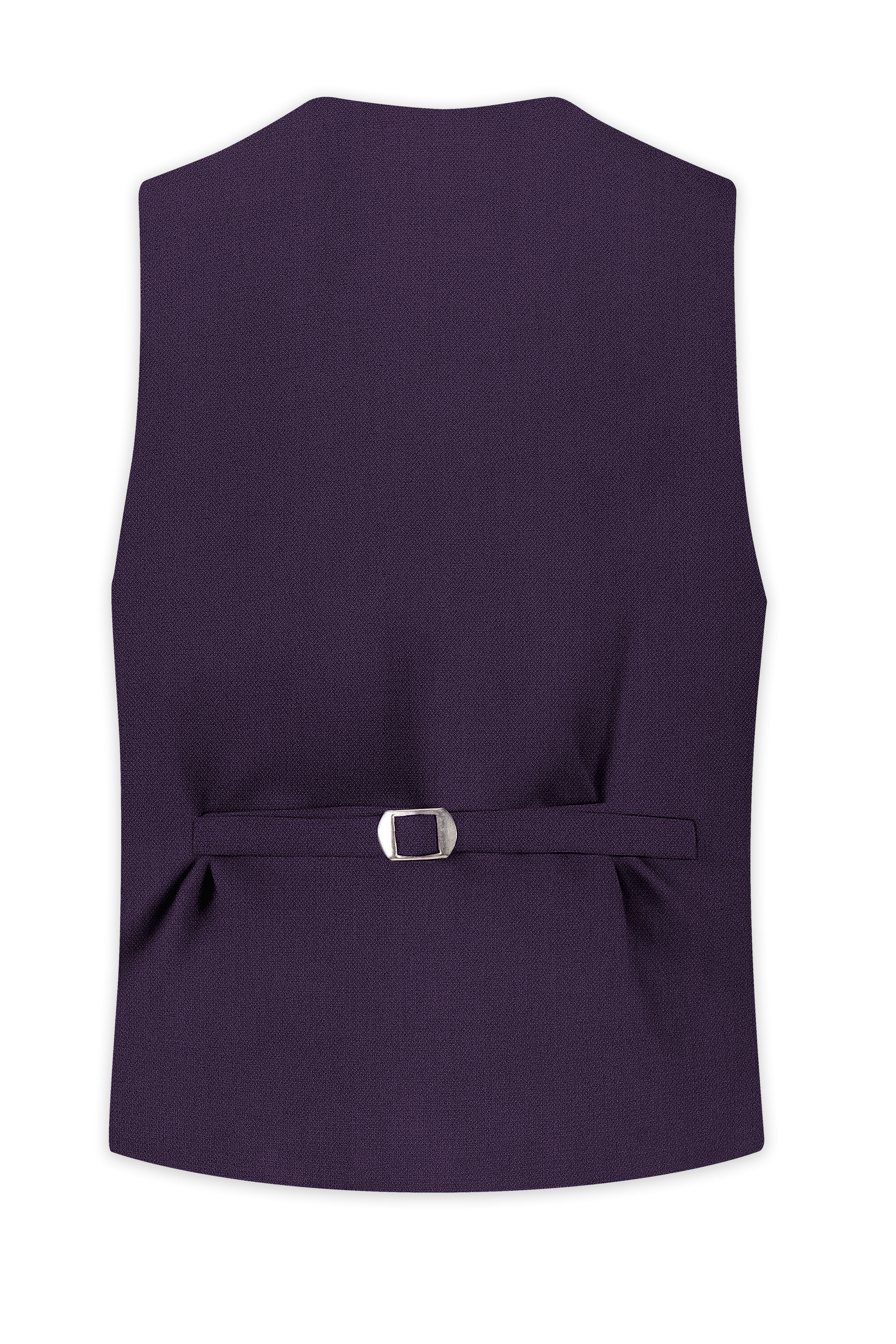 Opulent-Bastille Purple Diamond Textured Wool Rich Slight Stretch Waistcoat